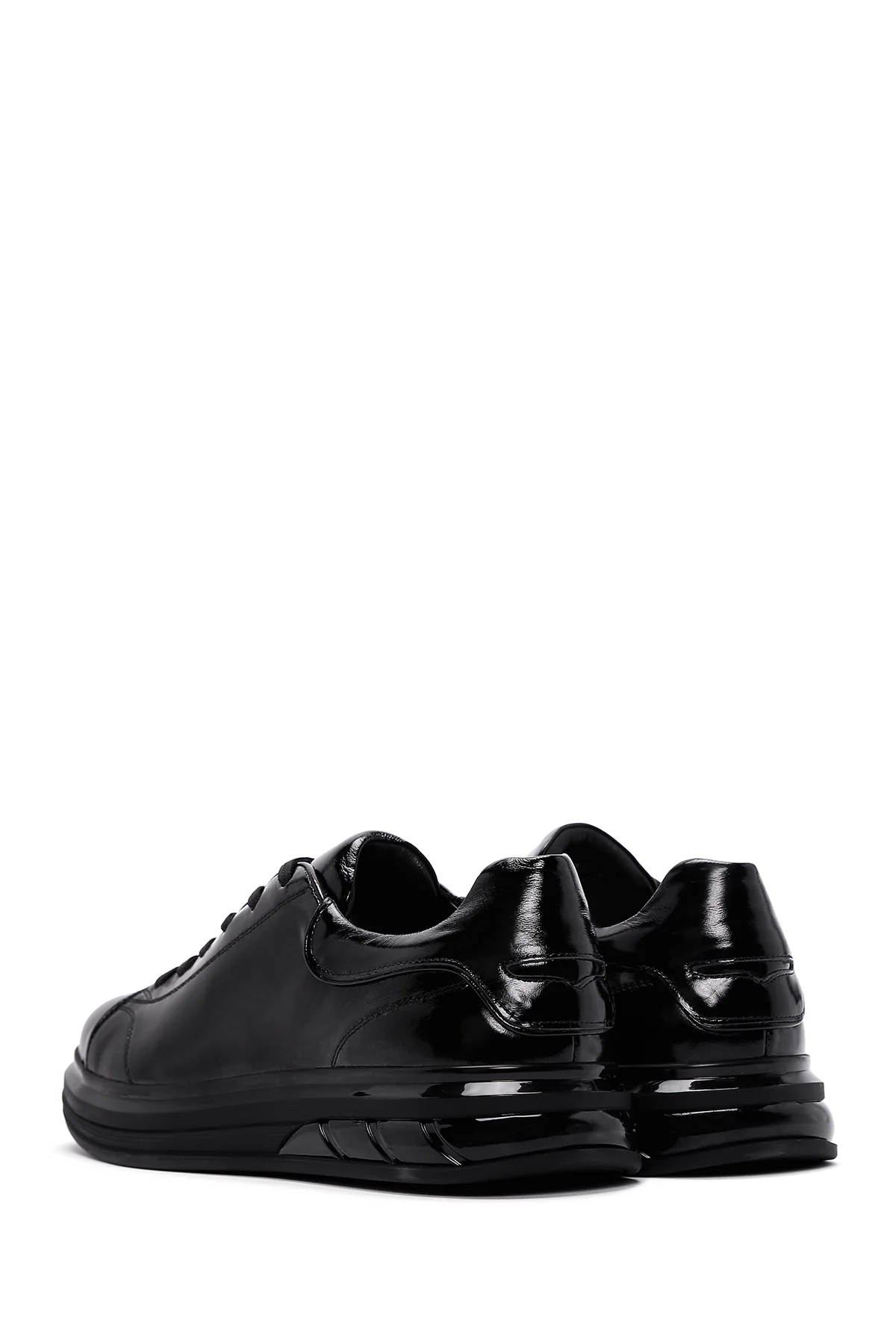Erkek Siyah Rugan Deri Sneaker - Image 5