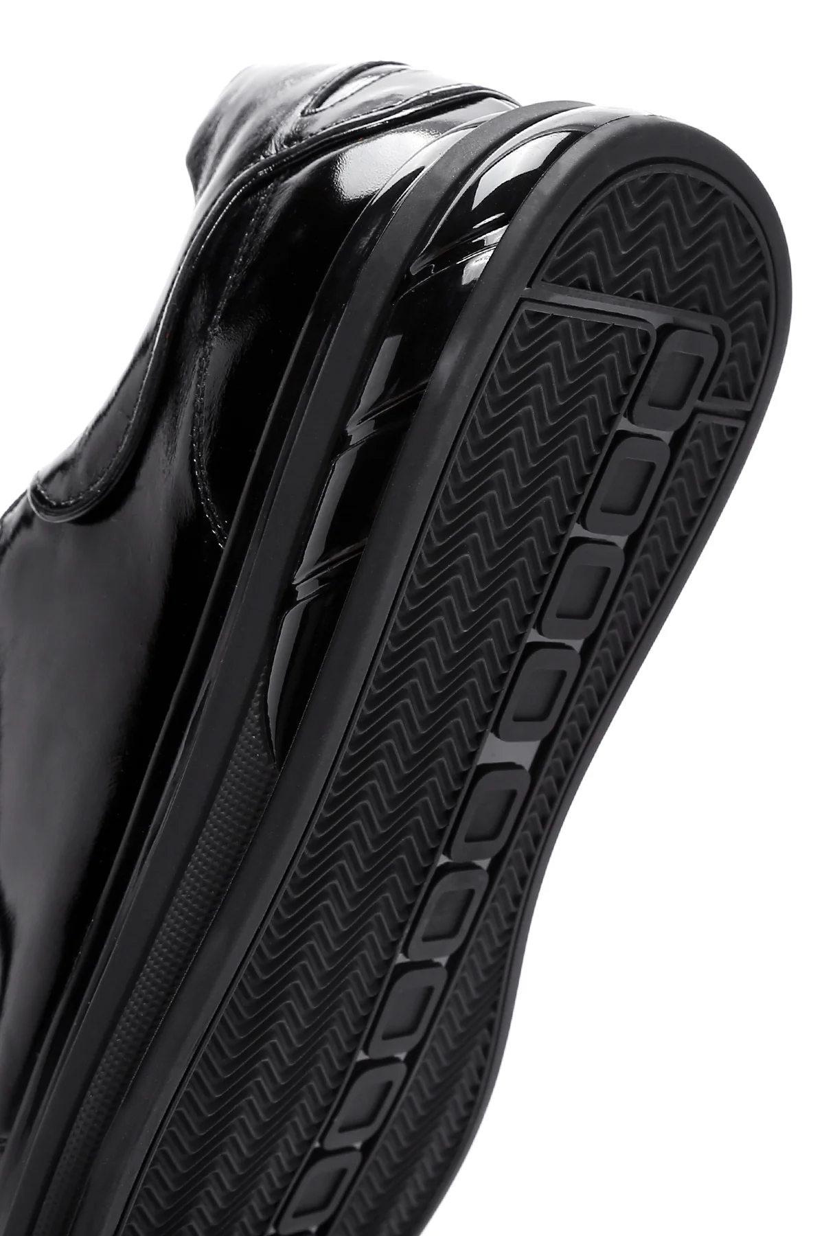 Erkek Siyah Rugan Deri Sneaker - Image 9