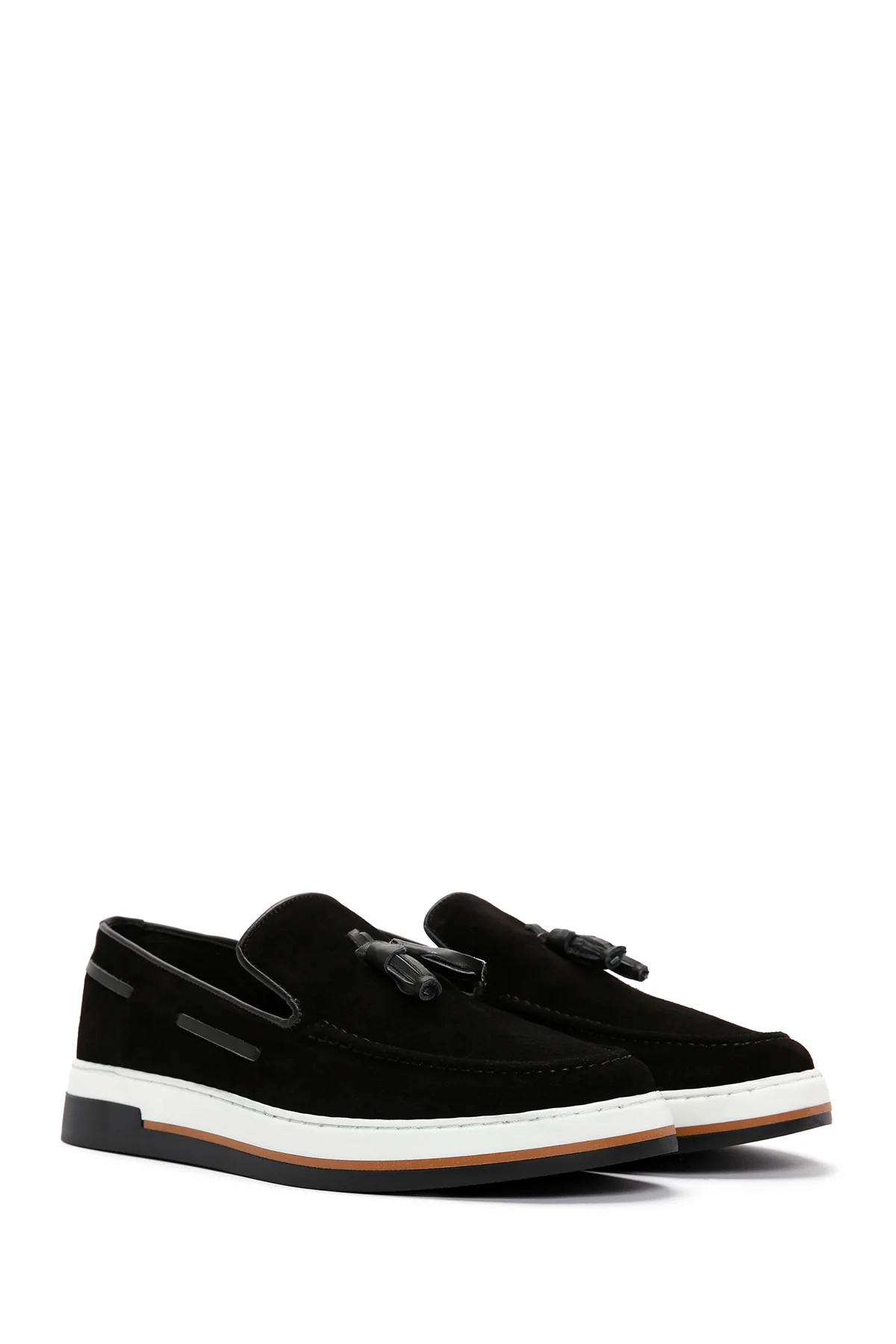 Erkek Siyah Süet Deri Casual Loafer - Image 4