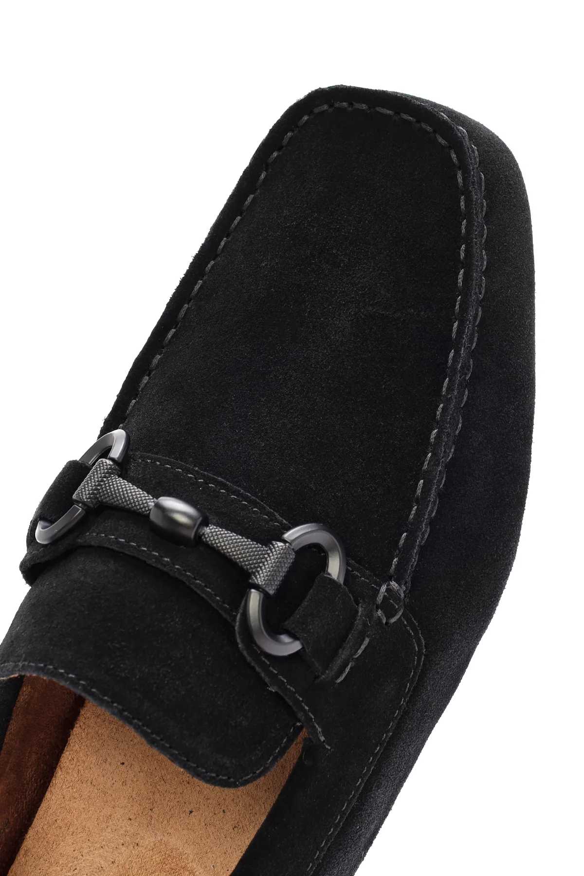 Erkek Siyah Süet Deri Casual Loafer - Image 9