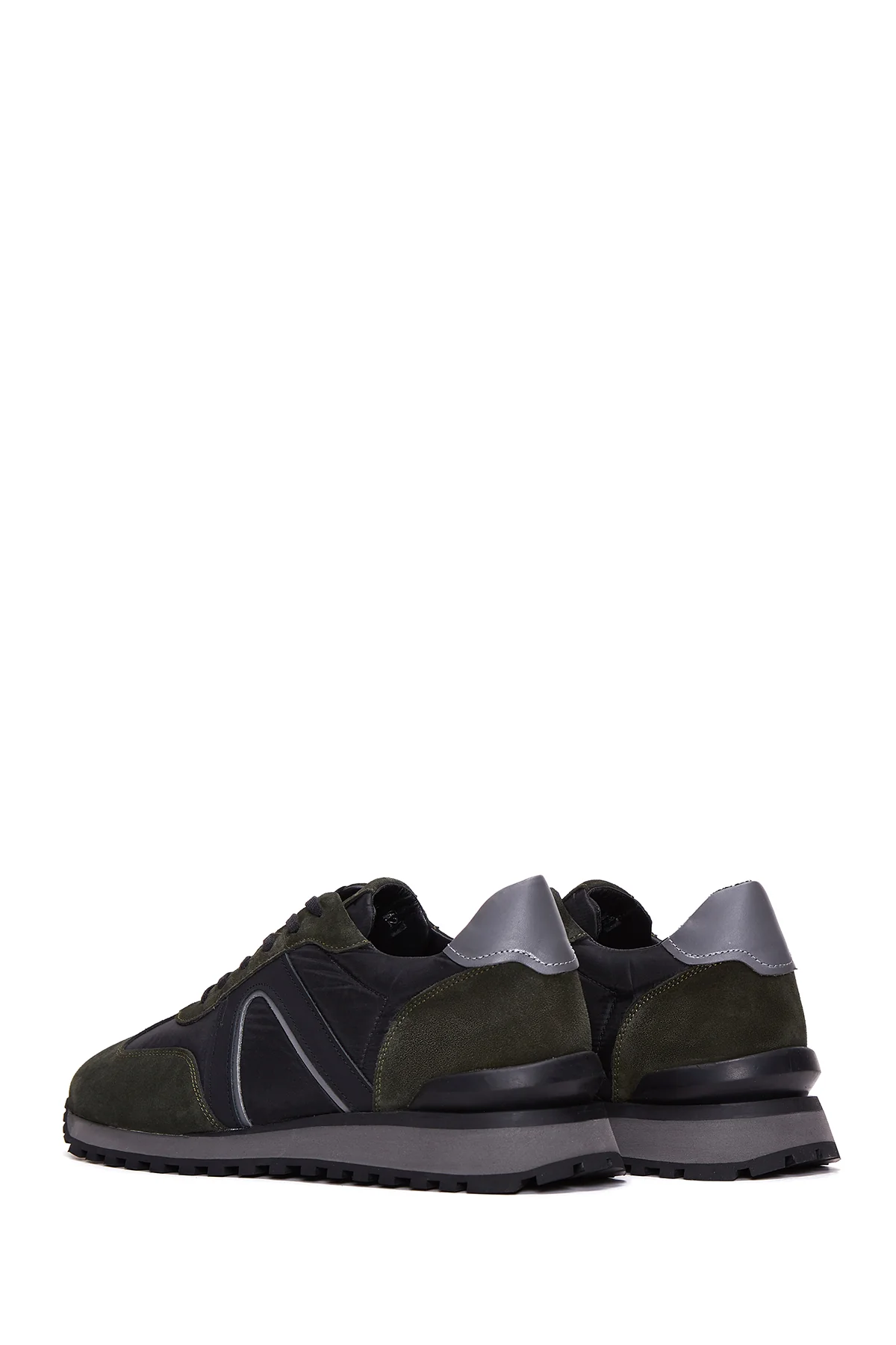 Erkek Siyah Süet Deri Detaylı Sneaker - Image 5
