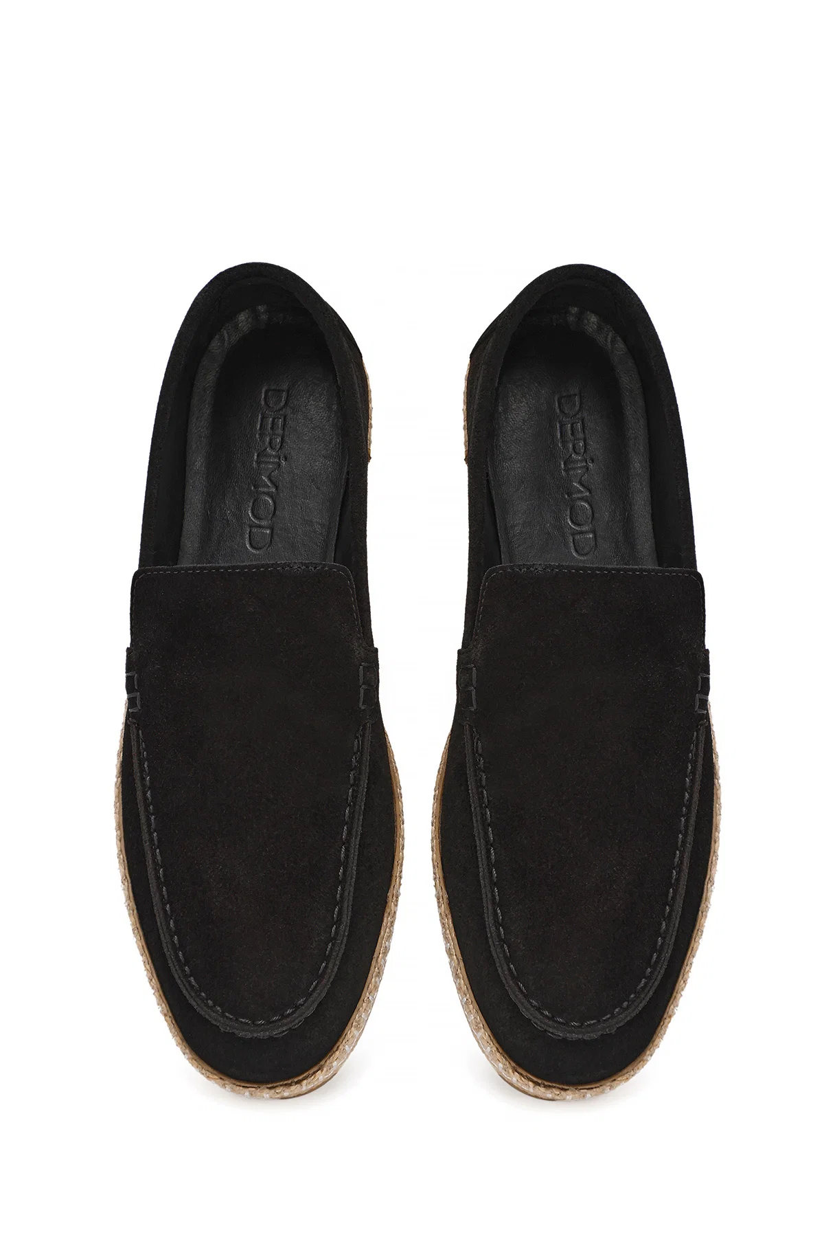 Erkek Siyah Süet Deri Espadril - Image 7
