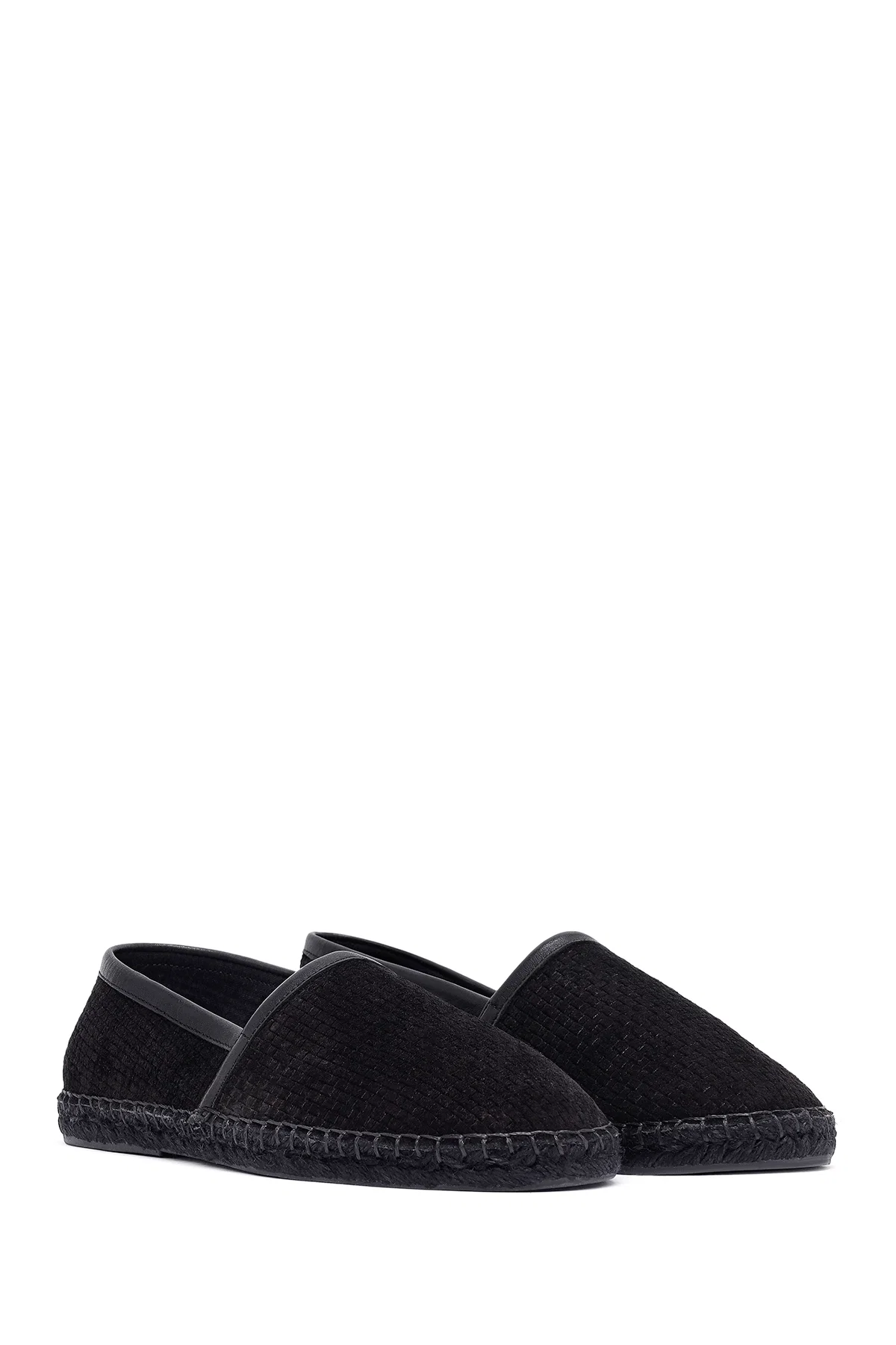 Erkek Siyah Süet Deri Espadril - Image 3