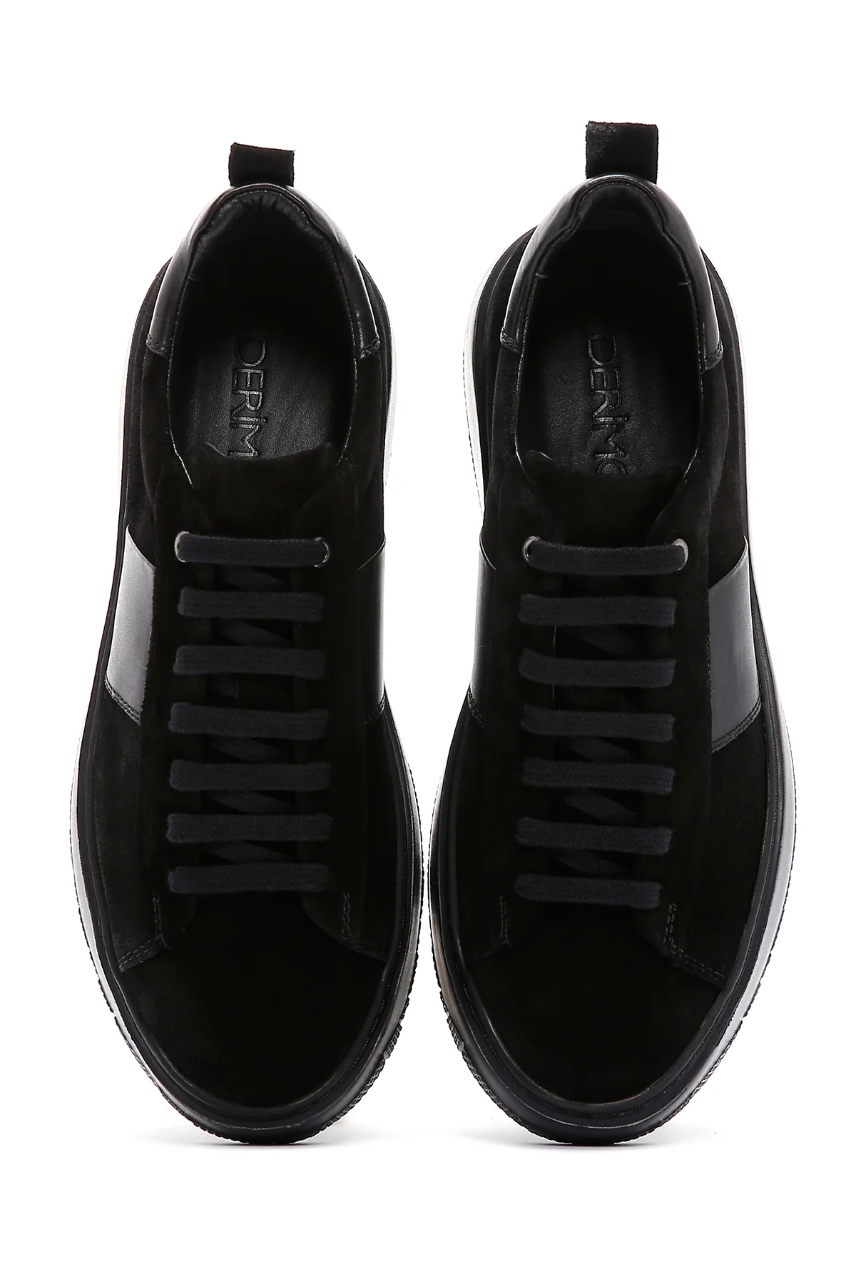 Erkek Siyah Süet Deri Kalın Tabanlı Sneaker - Image 6