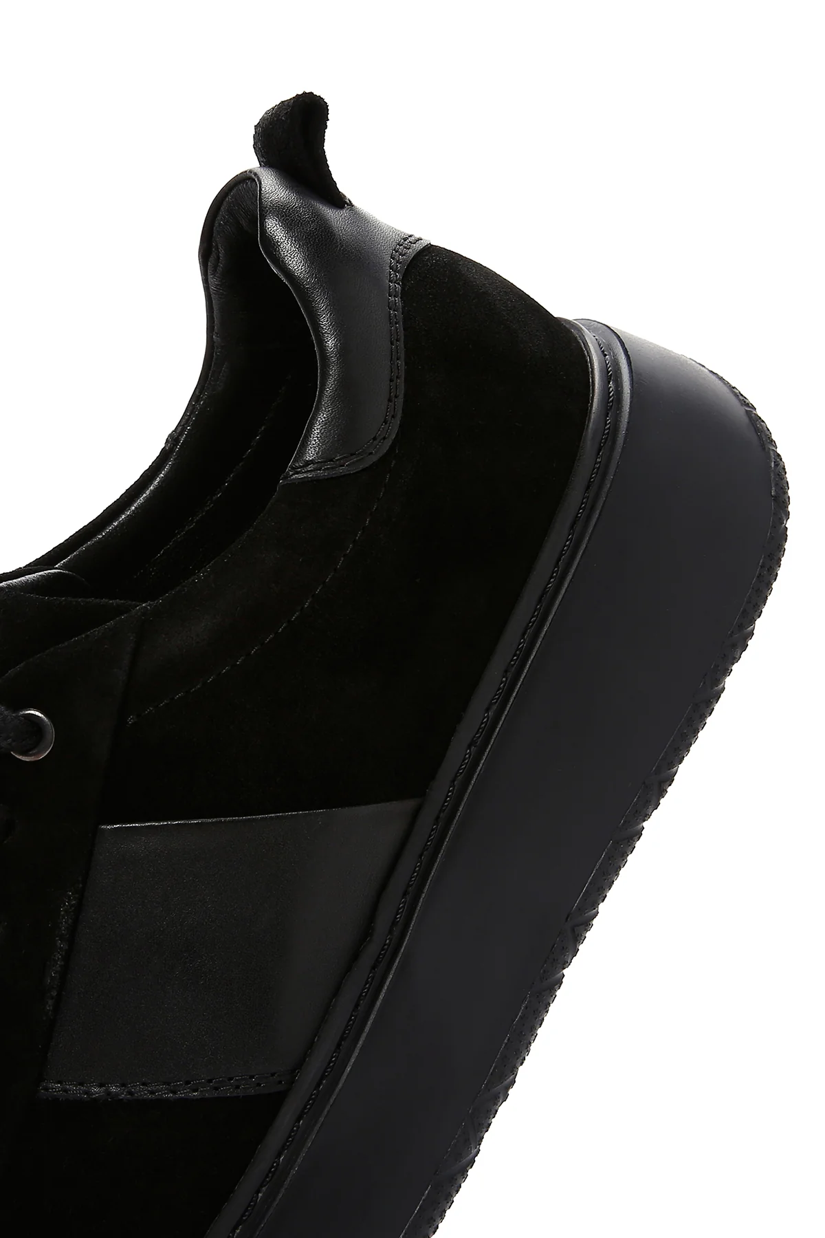 Erkek Siyah Süet Deri Kalın Tabanlı Sneaker - Image 7