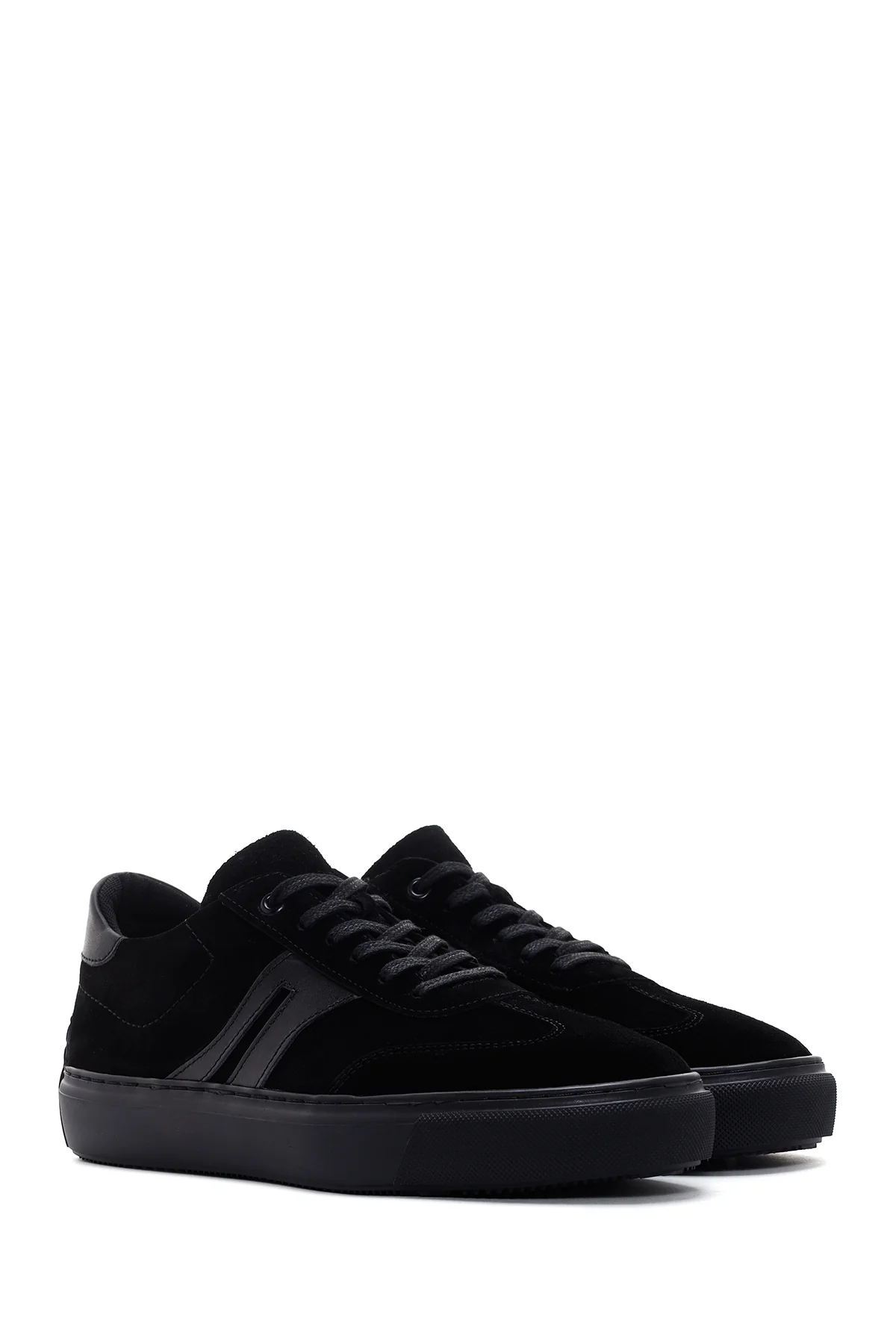Erkek Siyah Süet Deri Sneaker - Image 3