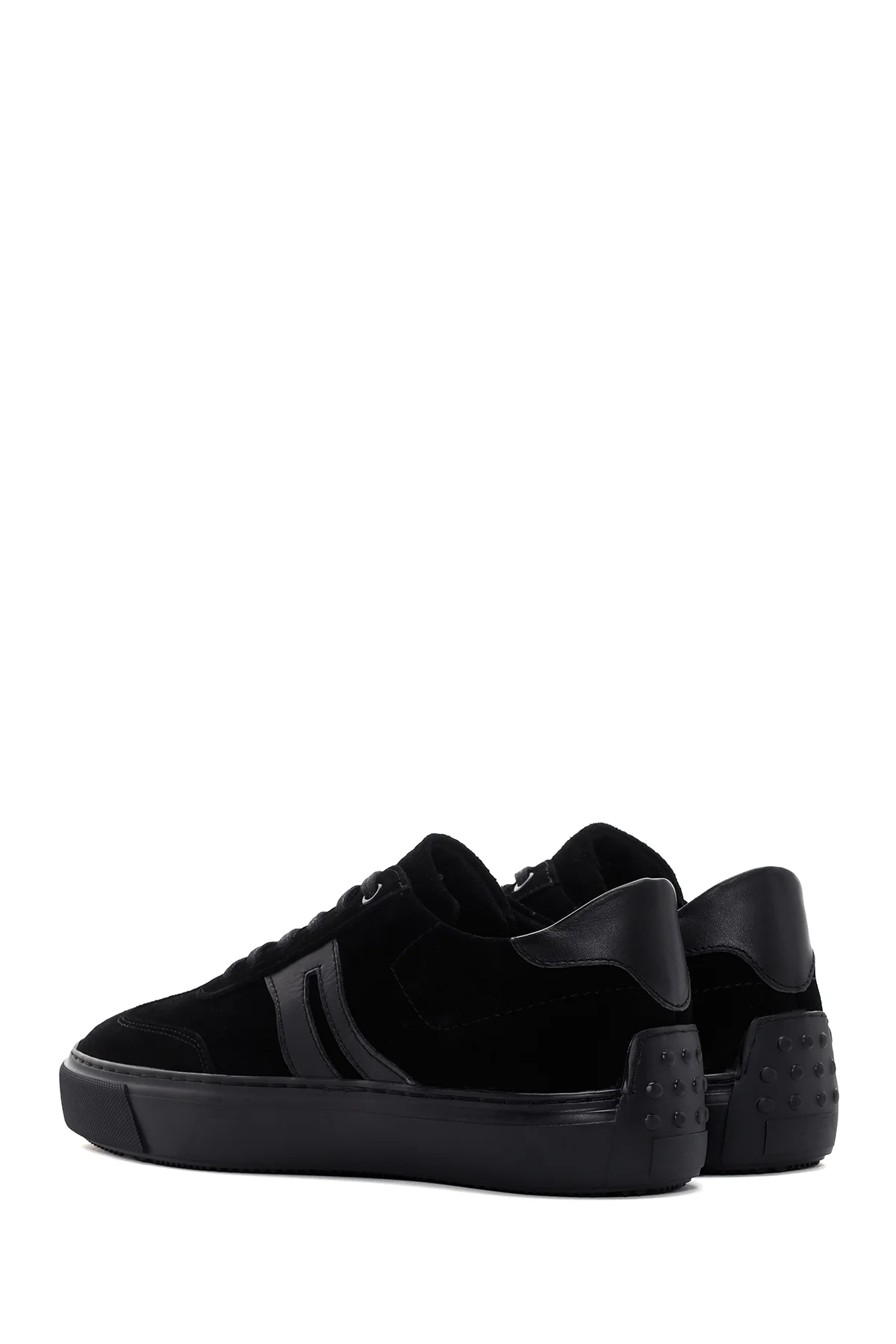 Erkek Siyah Süet Deri Sneaker - Image 5