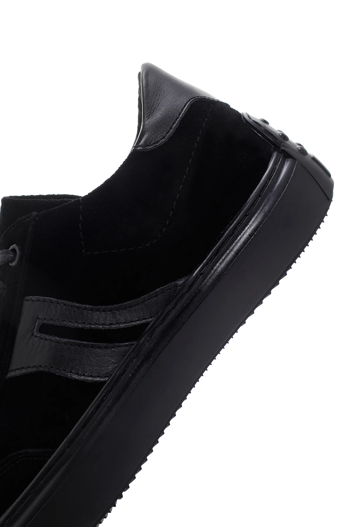 Erkek Siyah Süet Deri Sneaker - Image 7