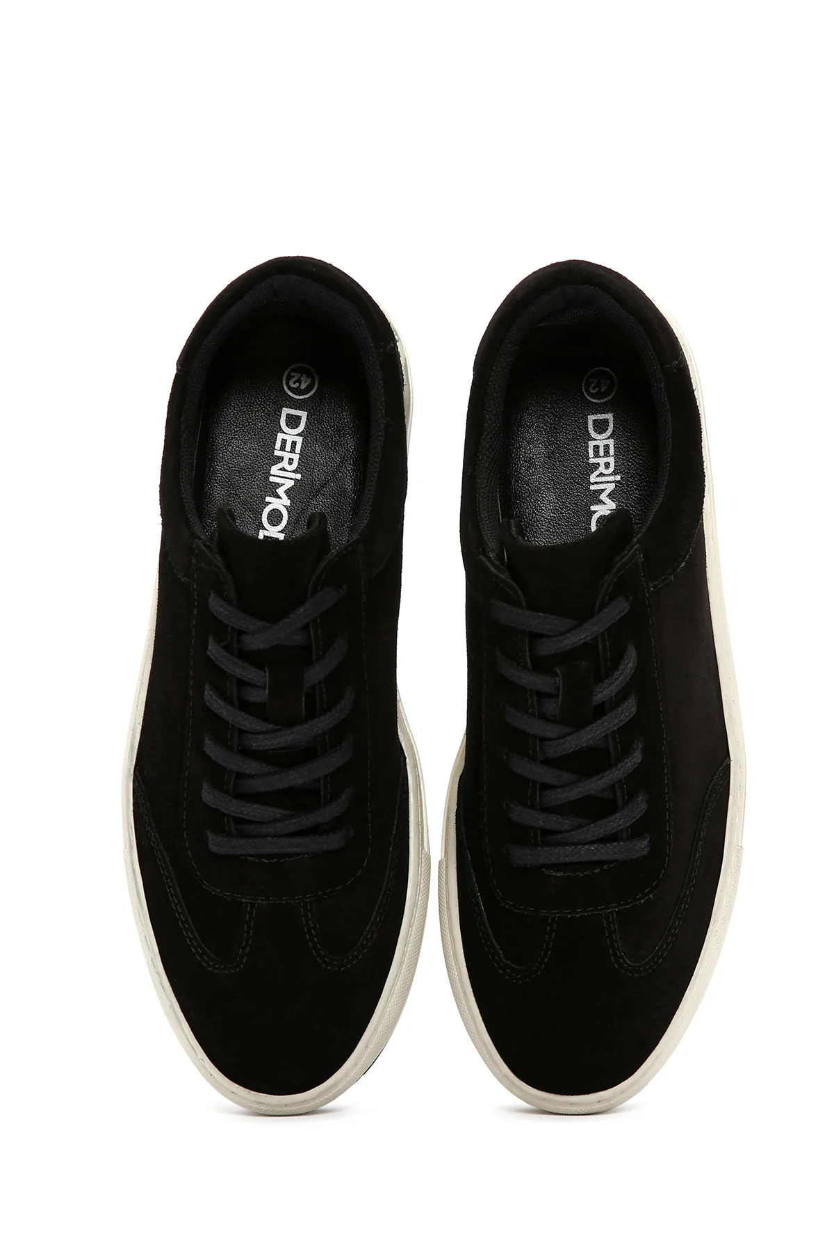 Erkek Siyah Süet Deri Sneaker - Image 6