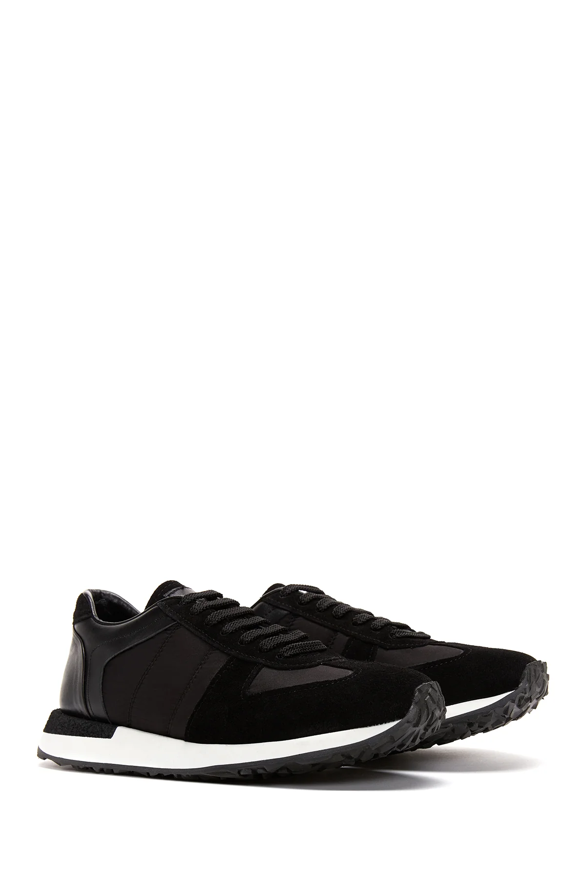 Erkek Siyah Süet Detaylı Sneaker - Image 3