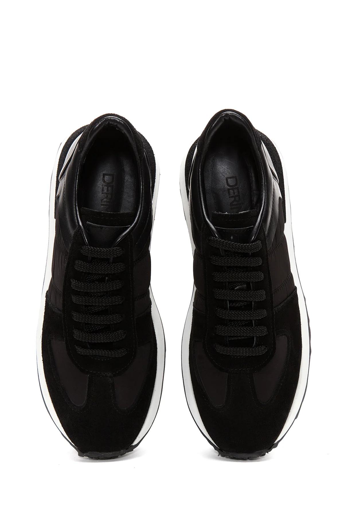 Erkek Siyah Süet Detaylı Sneaker - Image 6