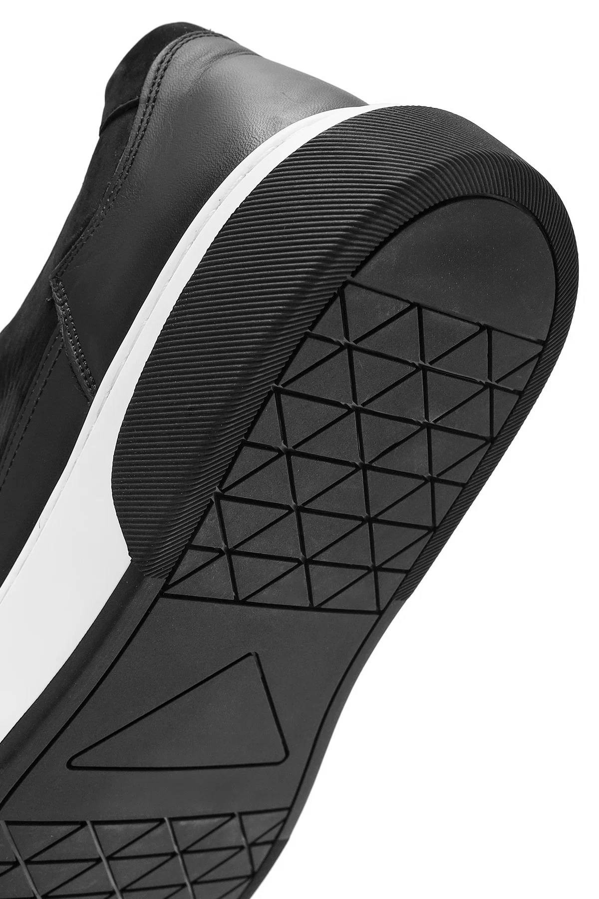 Erkek Siyah Süet Kalın Tabanlı Deri Sneaker - Image 8
