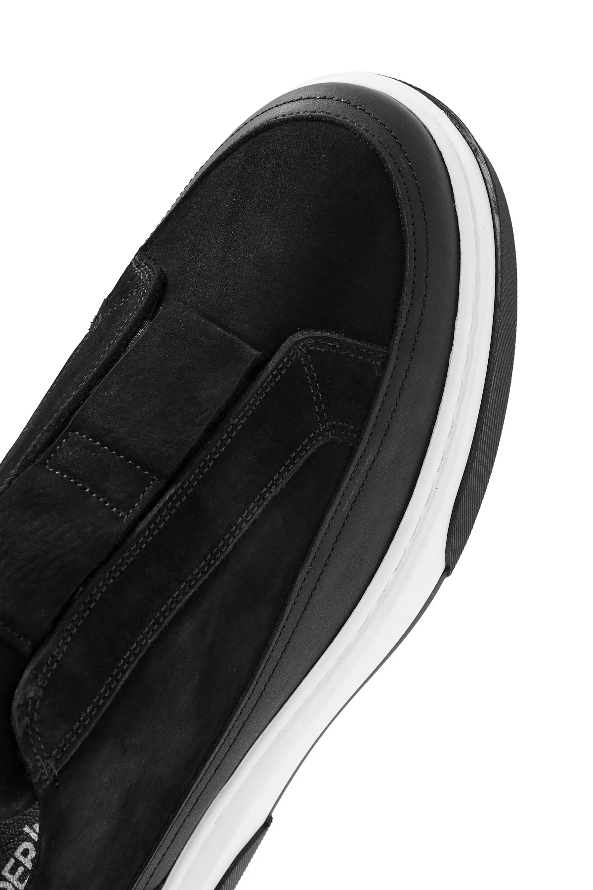 Erkek Siyah Süet Kalın Tabanlı Deri Sneaker - Image 9