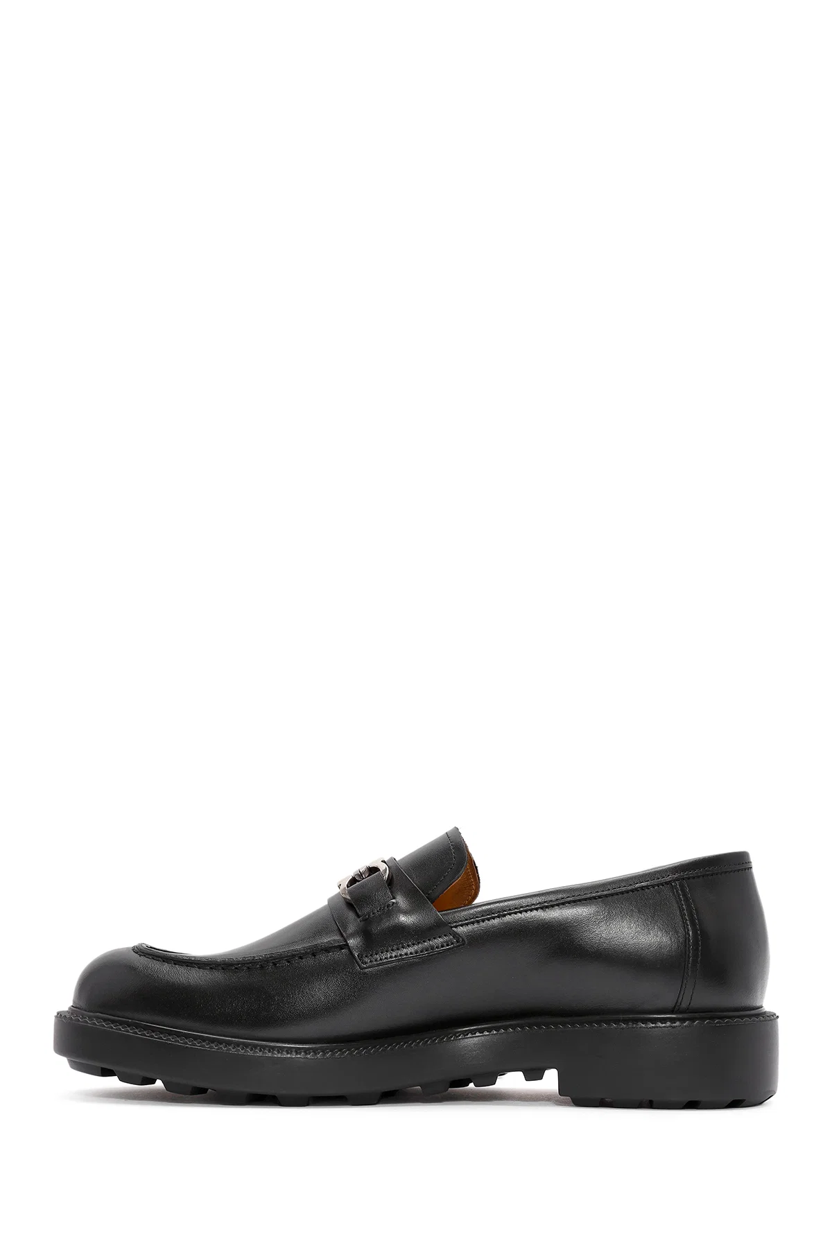 Erkek Siyah Toka Detaylı Deri Casual Loafer - Image 2