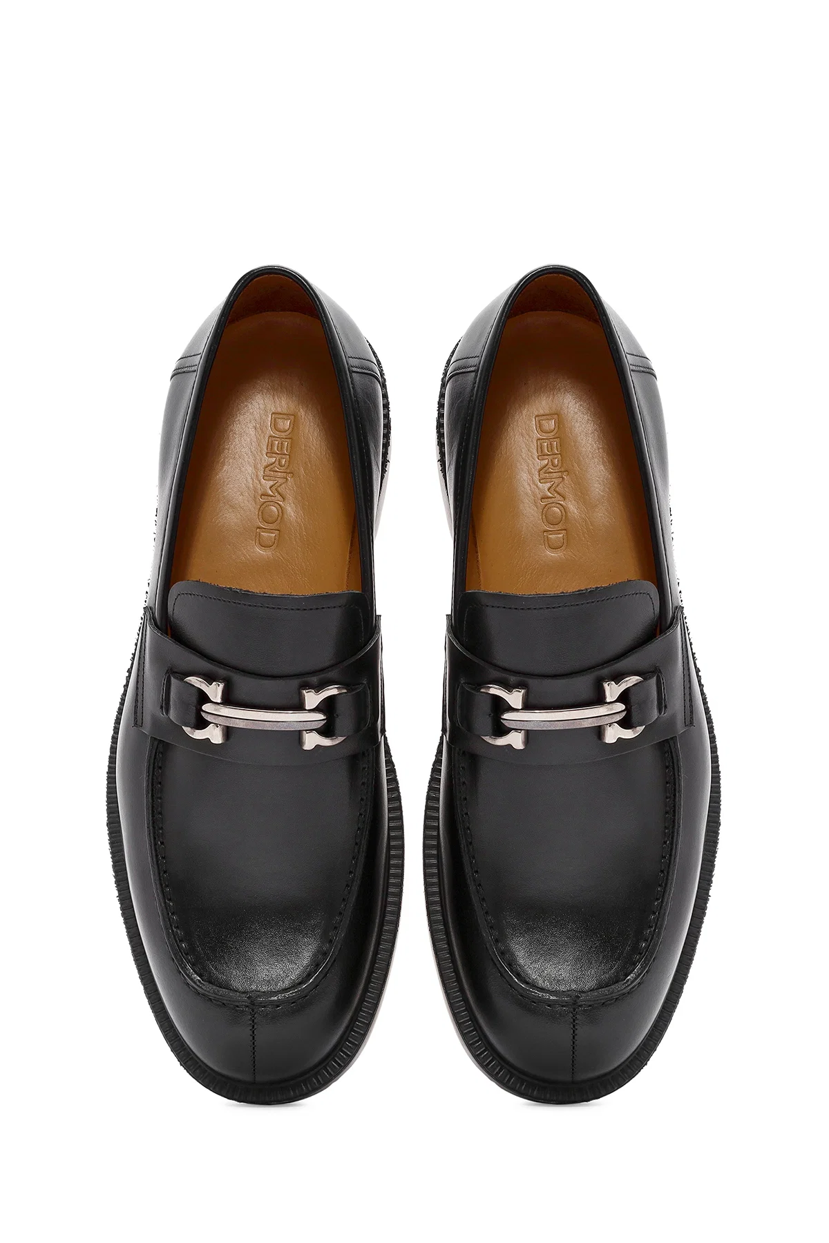 Erkek Siyah Toka Detaylı Deri Casual Loafer - Image 7