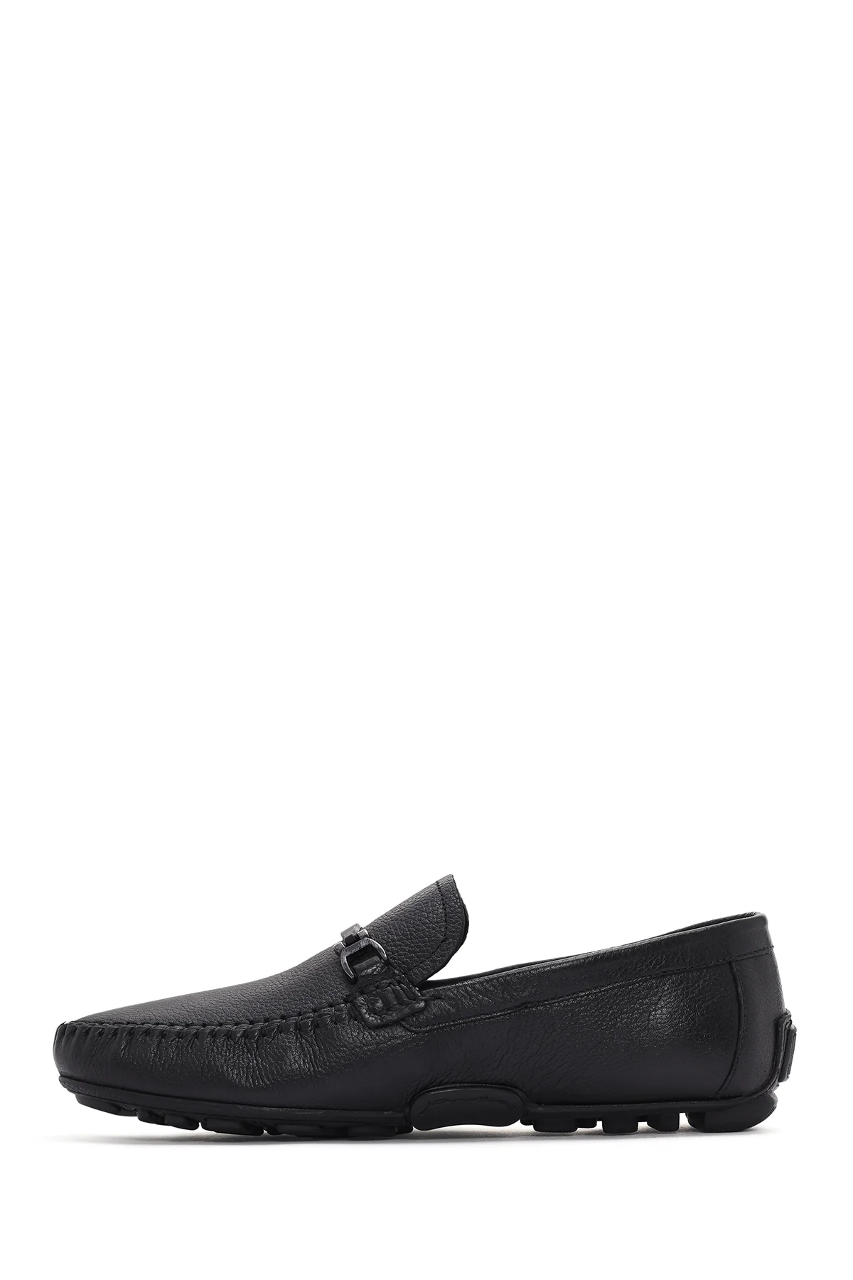 Erkek Siyah Tokalı Deri Casual Loafer - Image 2
