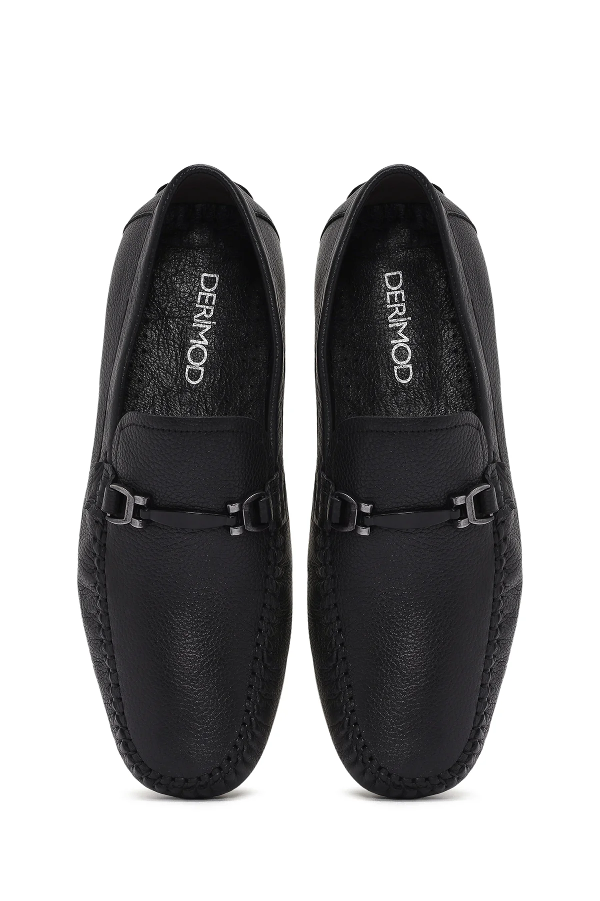 Erkek Siyah Tokalı Deri Casual Loafer - Image 7