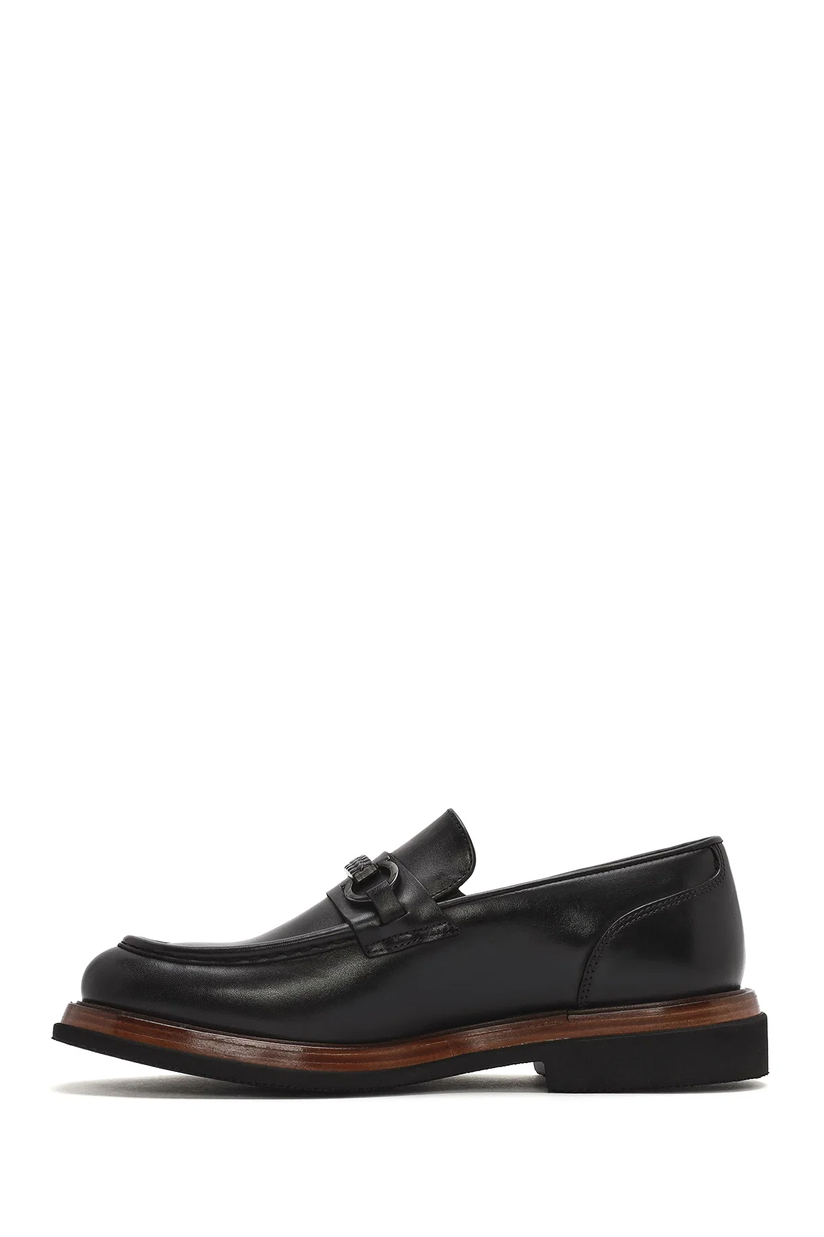 Erkek Siyah Tokalı Deri Casual Loafer - Image 2