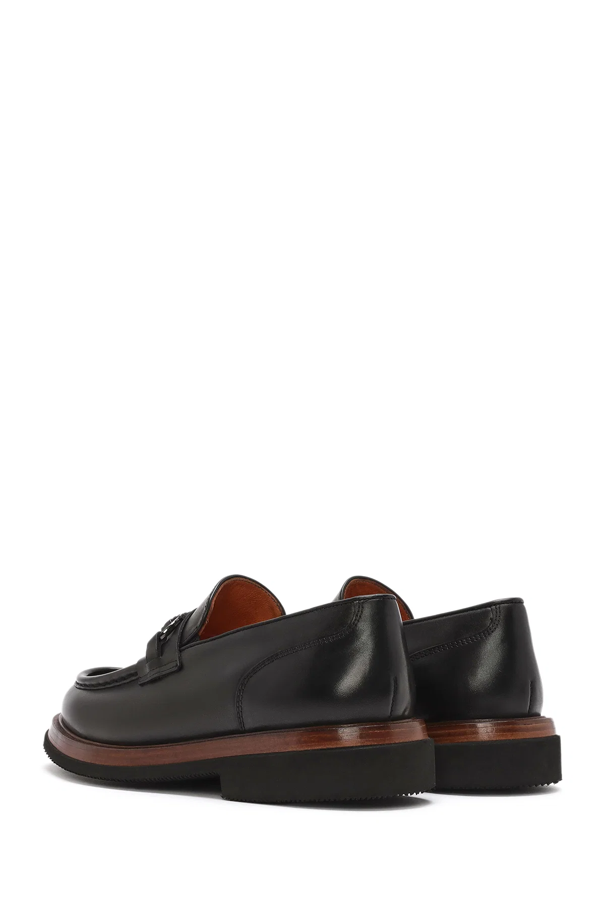Erkek Siyah Tokalı Deri Casual Loafer - Image 5