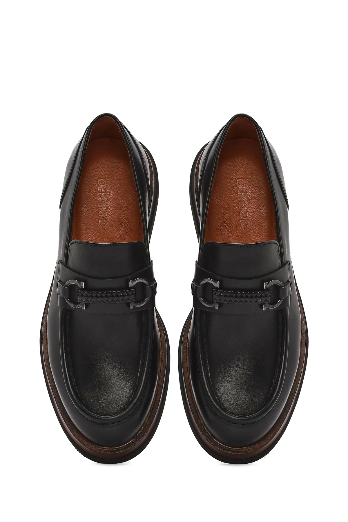 Erkek Siyah Tokalı Deri Casual Loafer - Image 7