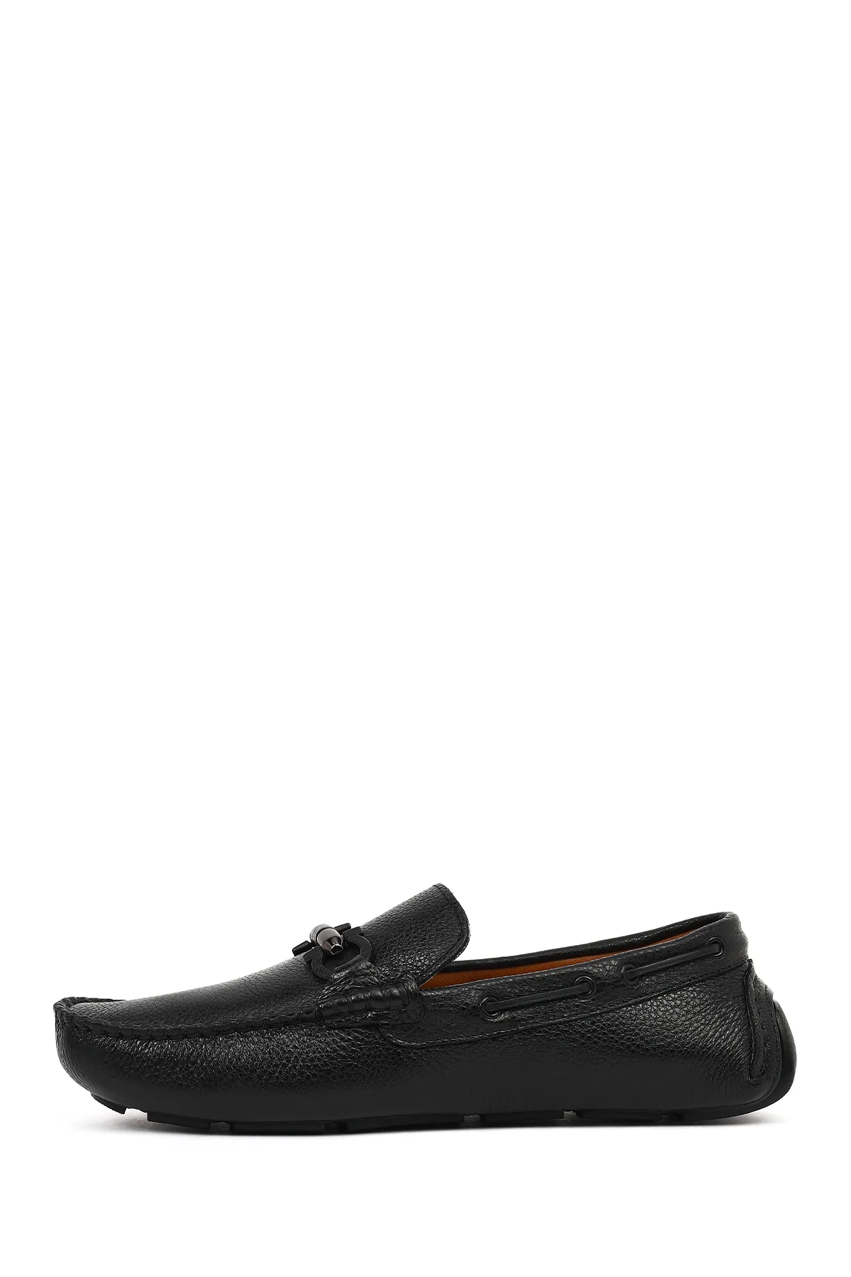 Erkek Siyah Tokalı Deri Casual Loafer - Image 3