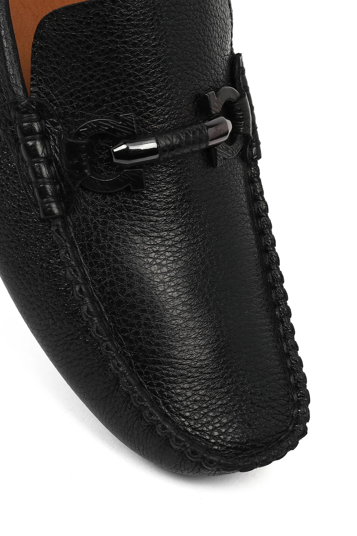 Erkek Siyah Tokalı Deri Casual Loafer - Image 9