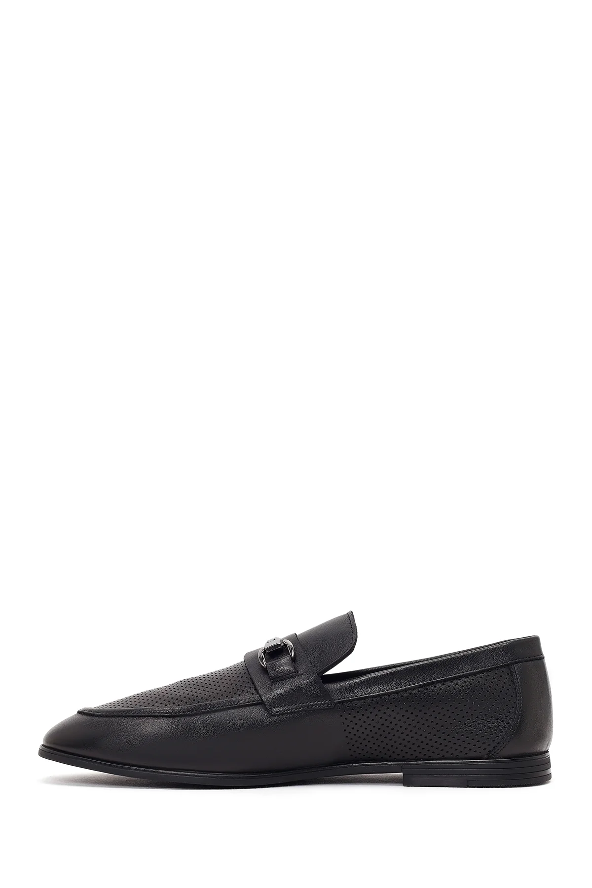 Erkek Siyah Tokalı Deri Casual Loafer - Image 3
