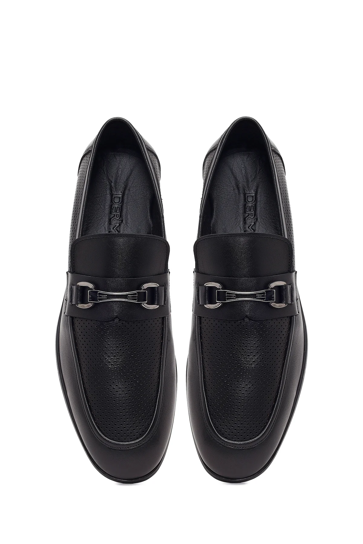 Erkek Siyah Tokalı Deri Casual Loafer - Image 4