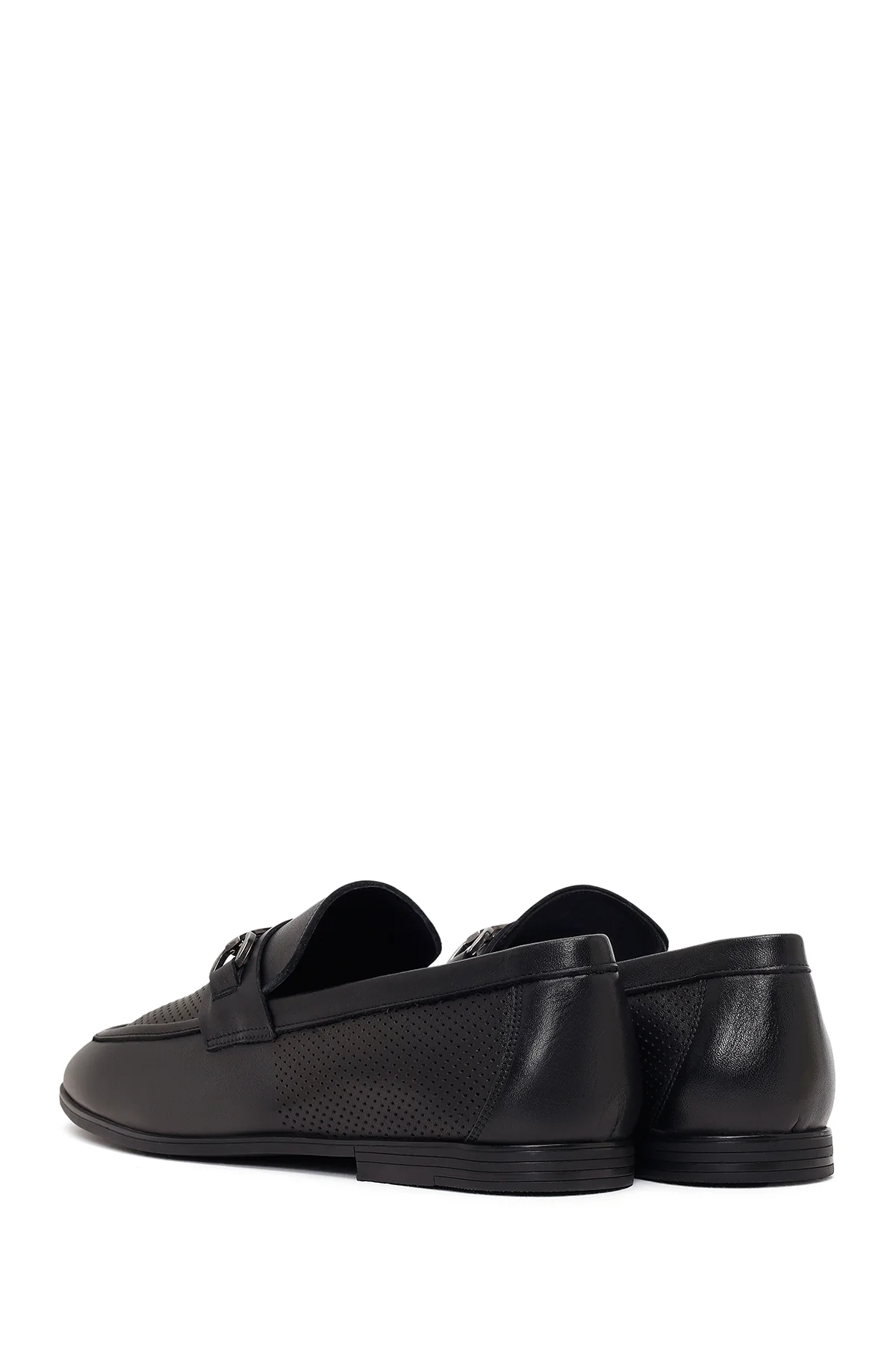 Erkek Siyah Tokalı Deri Casual Loafer - Image 6
