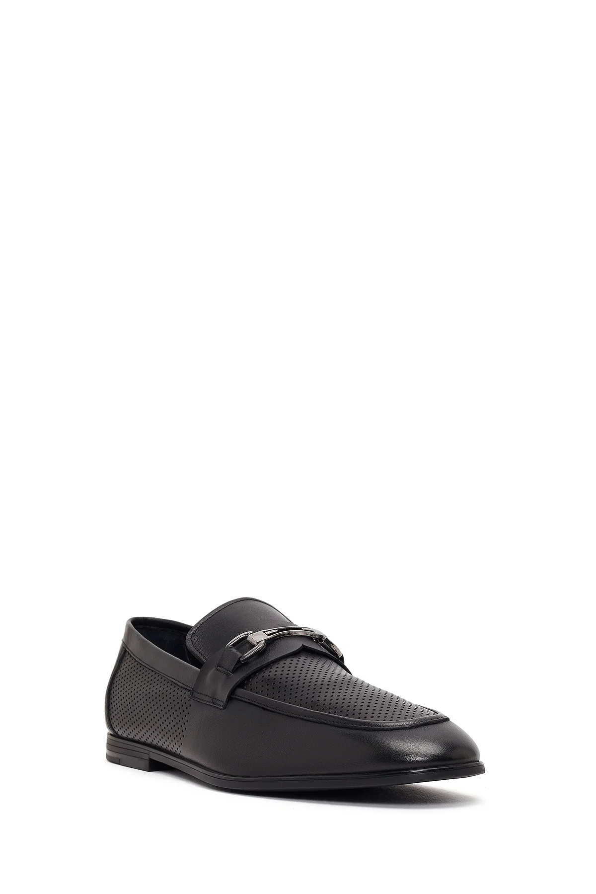 Erkek Siyah Tokalı Deri Casual Loafer - Image 7