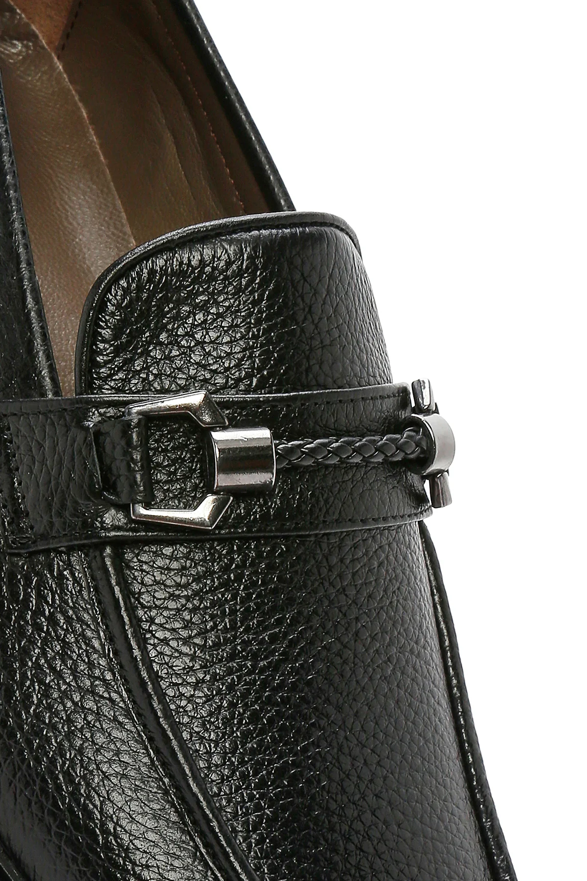 Erkek Siyah Tokalı Deri Klasik Loafer - Image 9