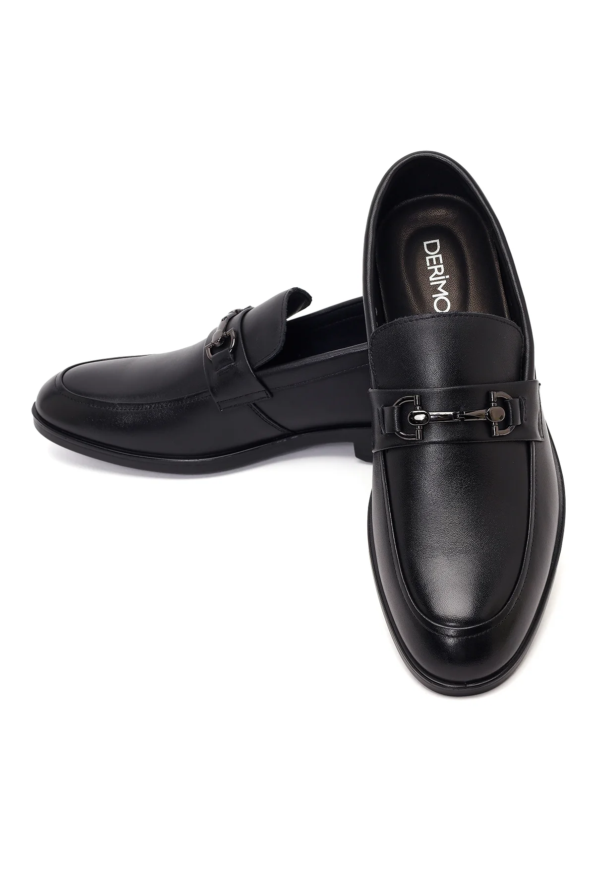Erkek Siyah Tokalı Deri Klasik Loafer - Image 10