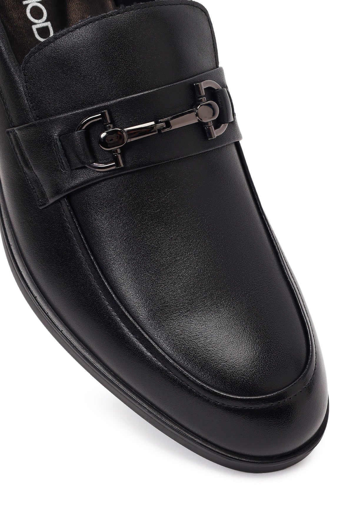 Erkek Siyah Tokalı Deri Klasik Loafer - Image 9