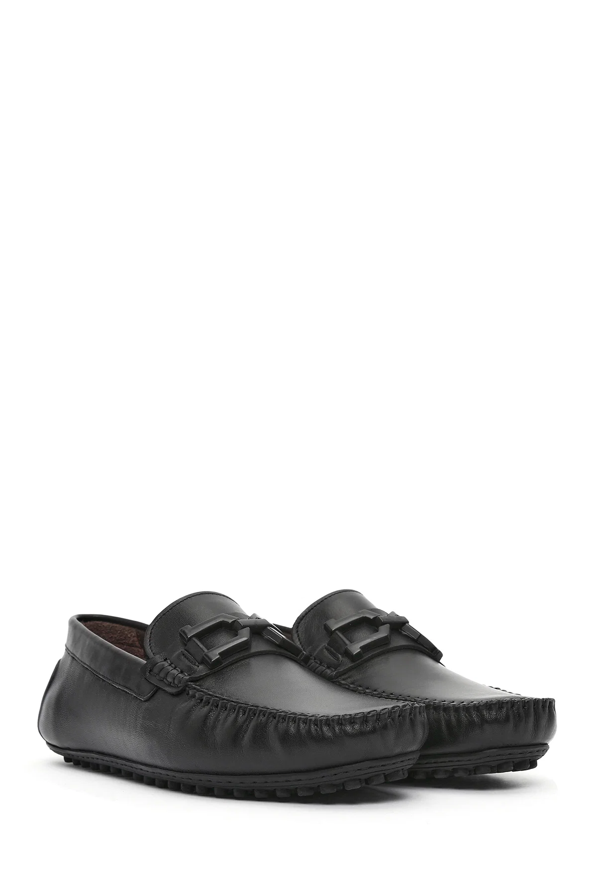 Erkek Siyah Tokalı Deri Loafer - Image 3