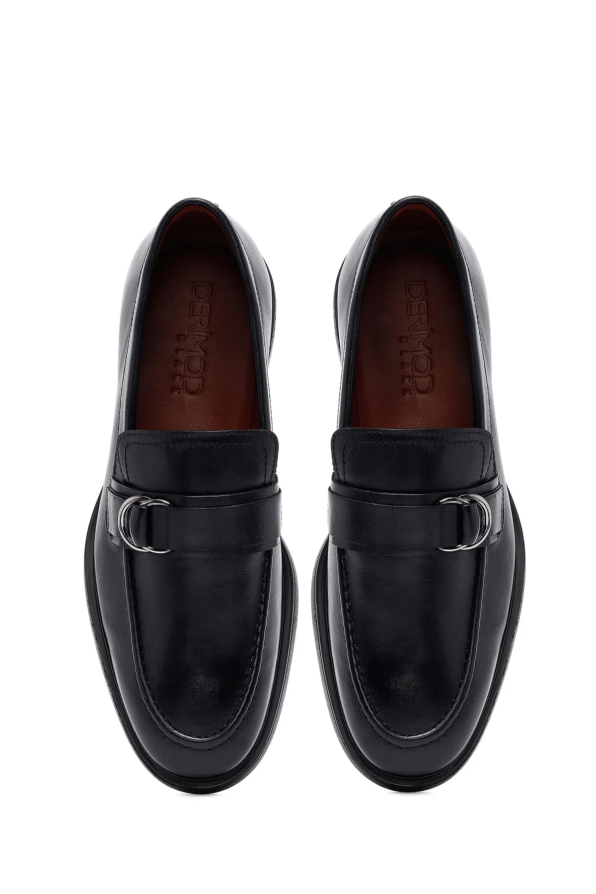 Erkek Siyah Tokalı Deri Loafer - Image 7