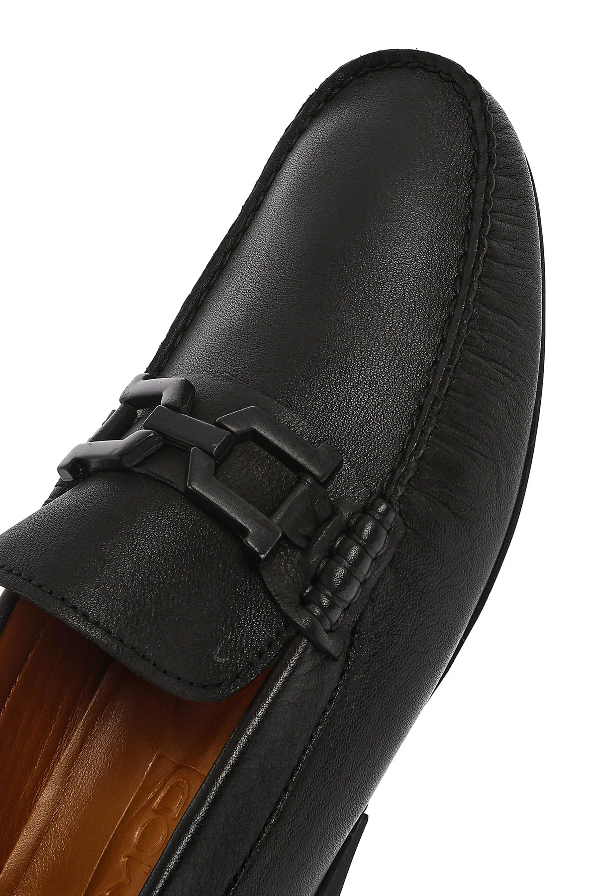 Erkek Siyah Tokalı Deri Loafer - Image 10