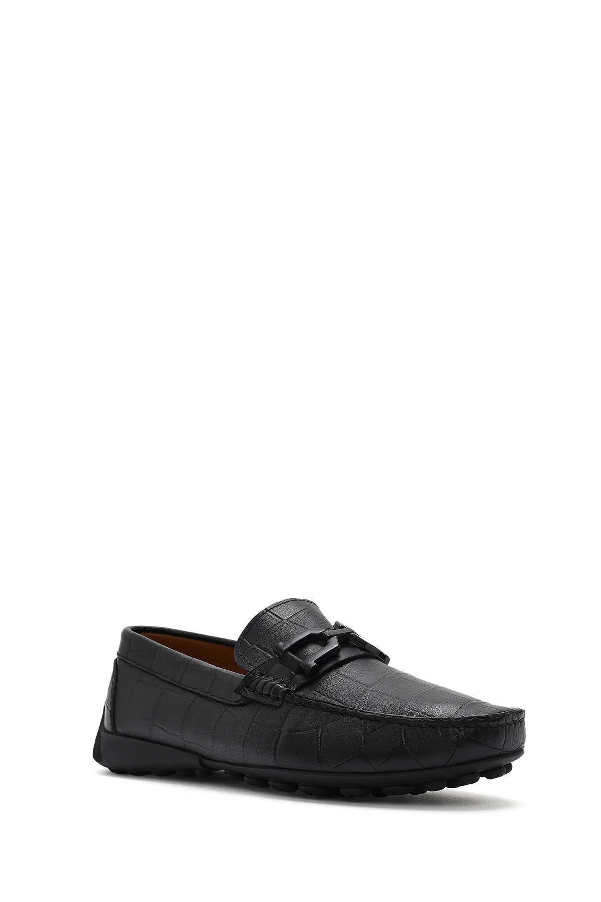 Erkek Siyah Tokalı Deri Loafer - Image 6