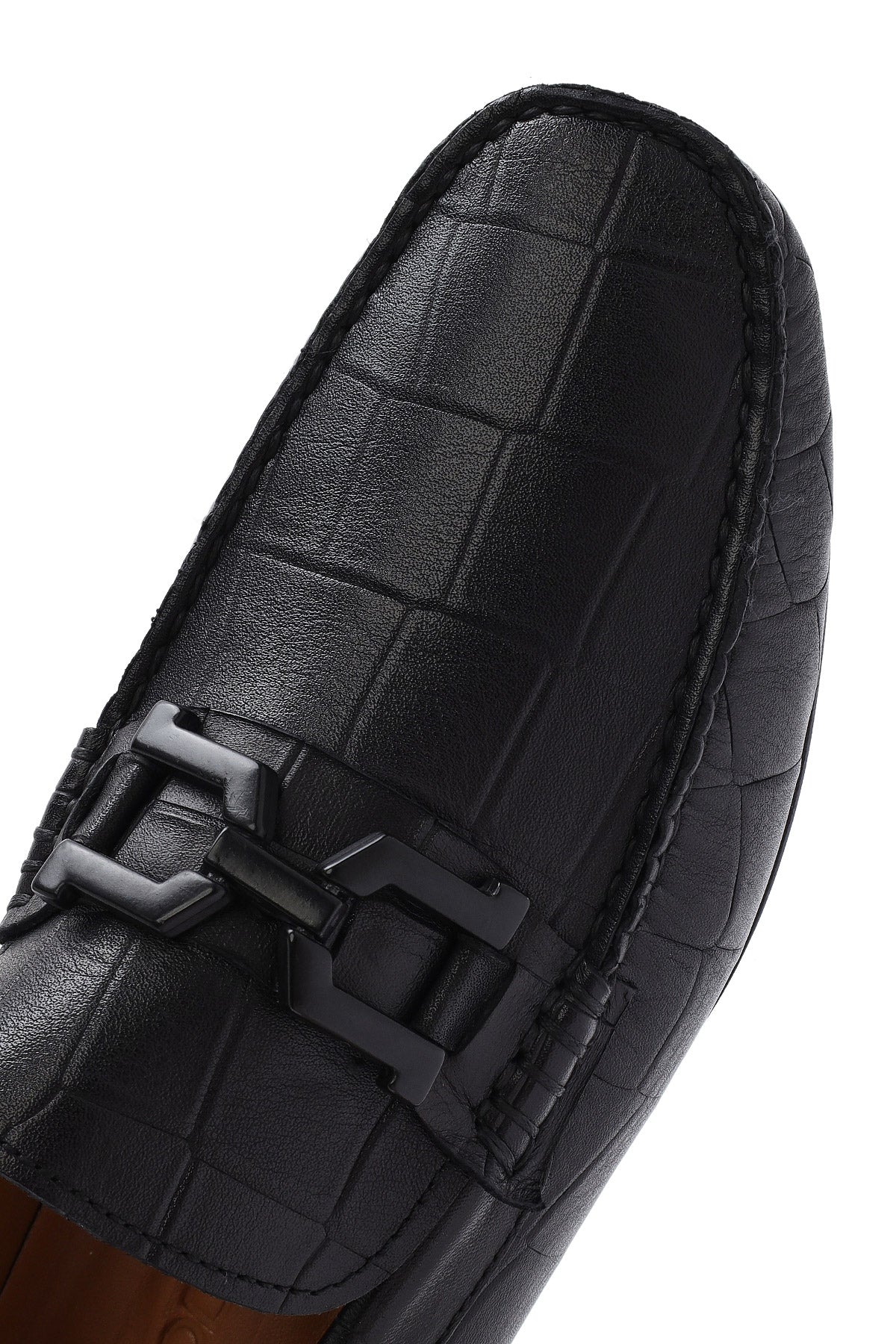 Erkek Siyah Tokalı Deri Loafer - Image 9