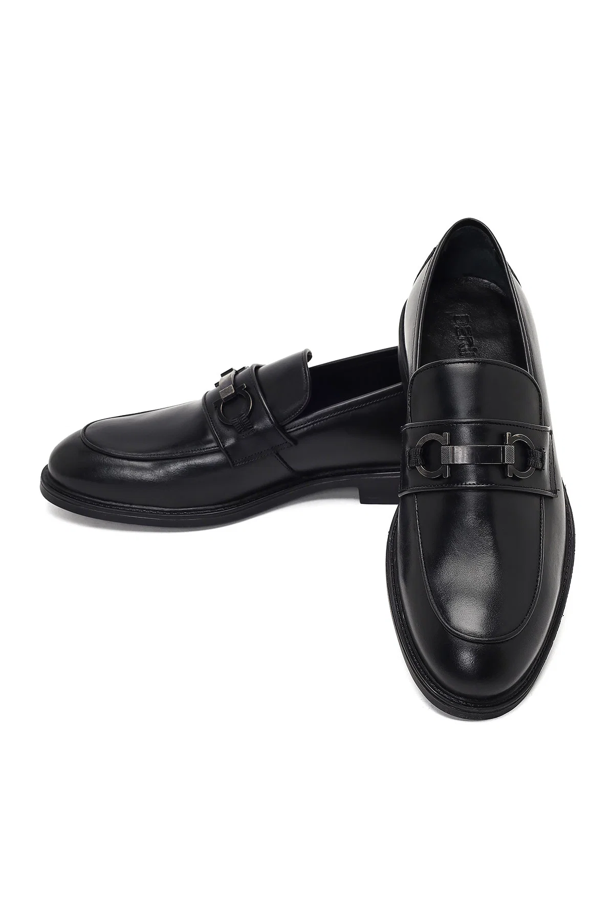 Erkek Siyah Tokalı Deri Loafer - Image 10