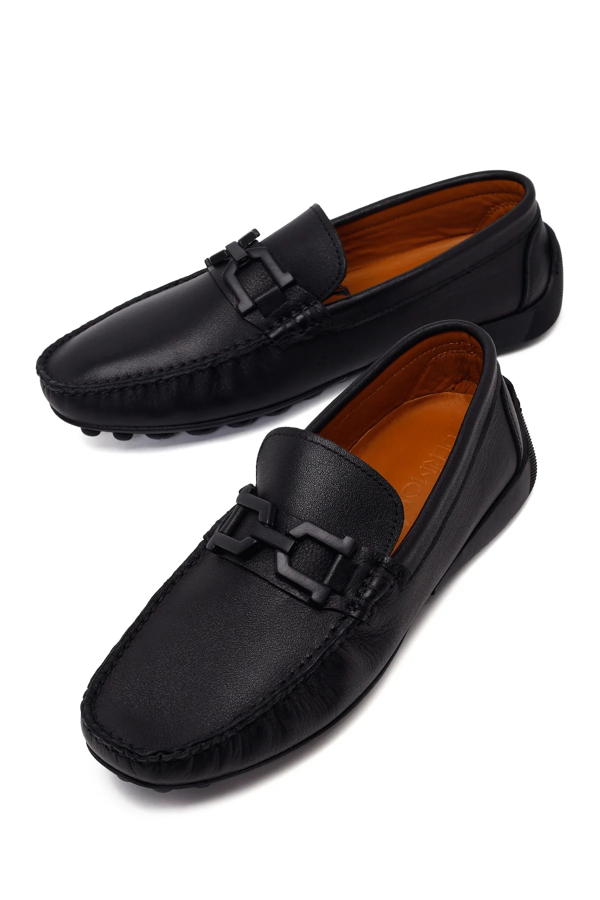 Erkek Siyah Tokalı Deri Loafer - Image 10