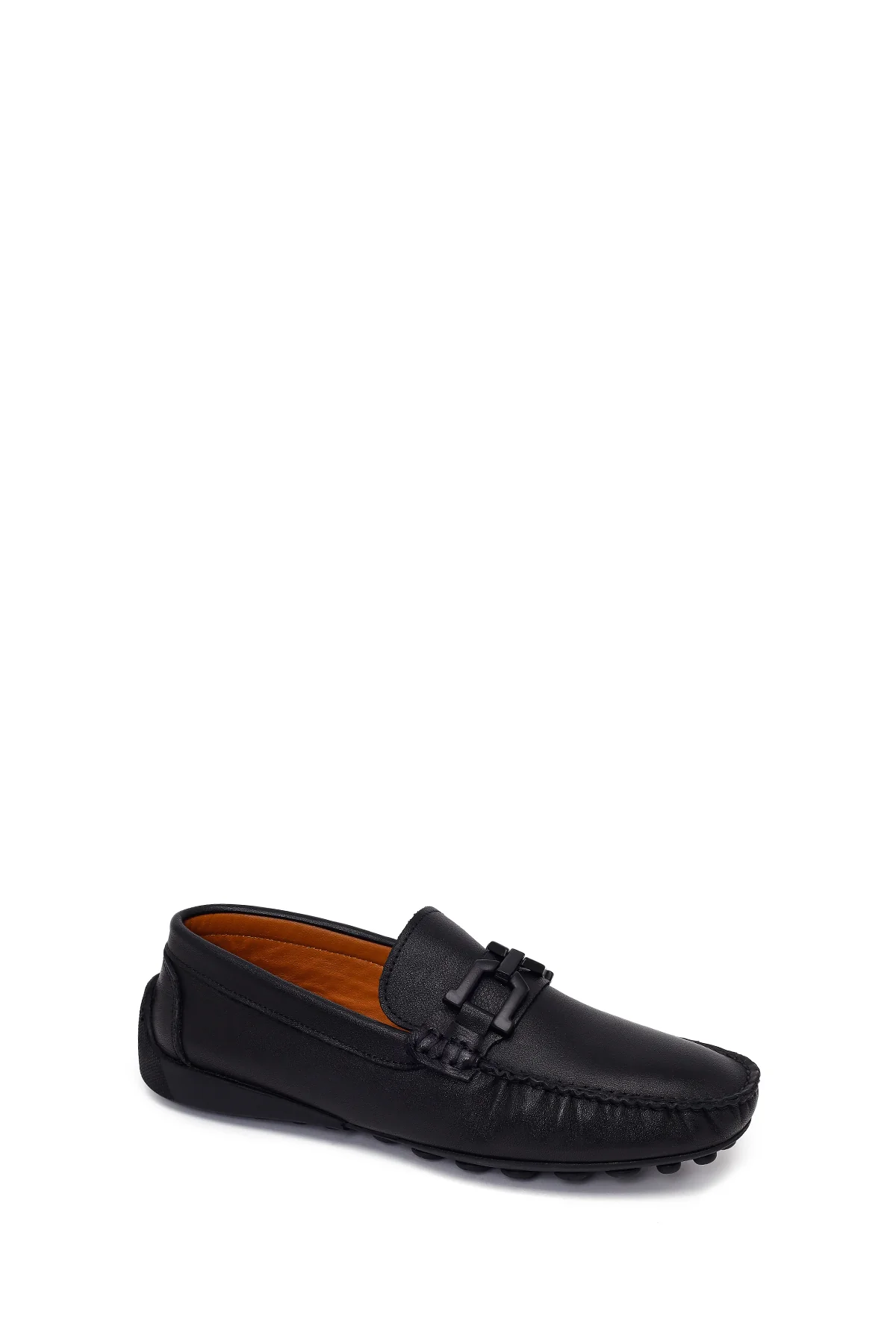 Erkek Siyah Tokalı Deri Loafer - Image 7