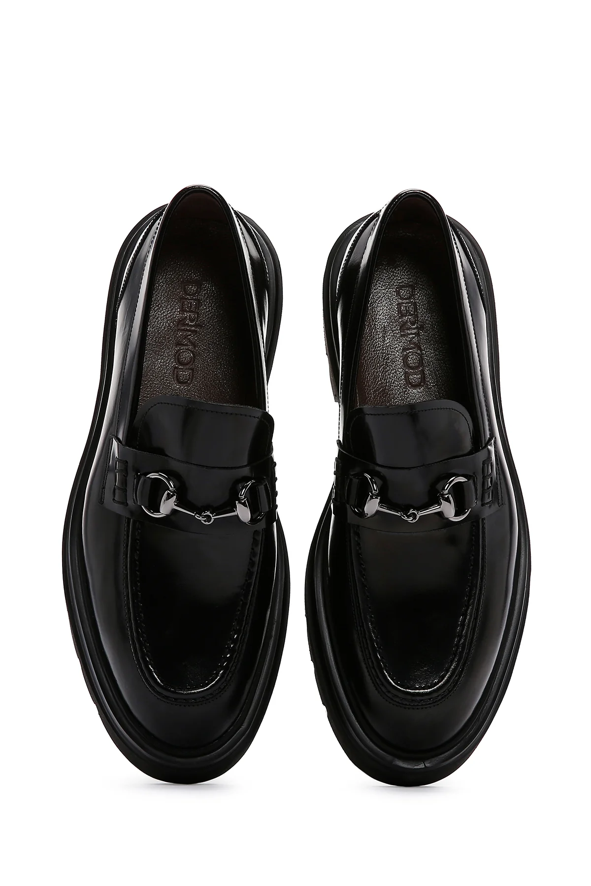 Erkek Siyah Tokalı Kalın Tabanlı Deri Casual Loafer - Image 6