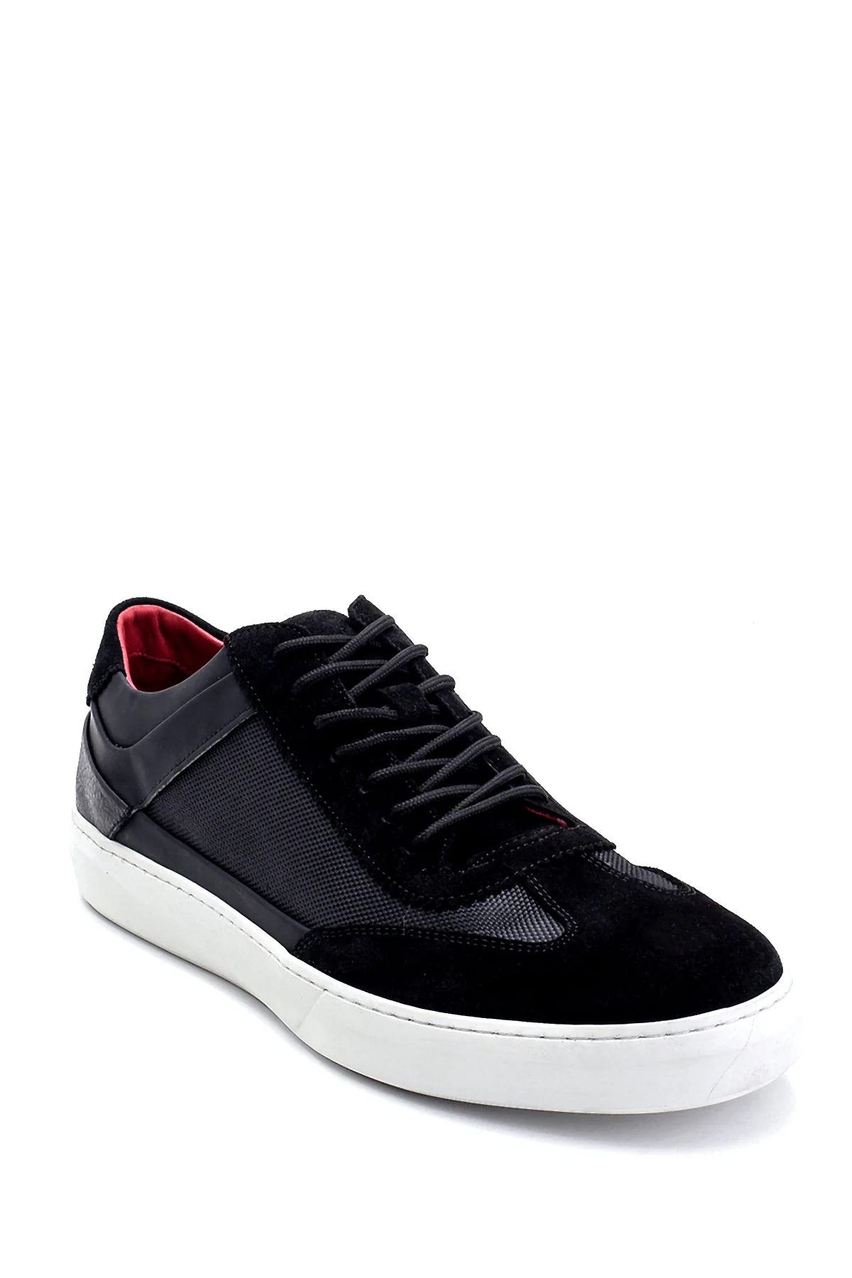 Erkek Süet Detaylı Deri Sneaker - Image 2