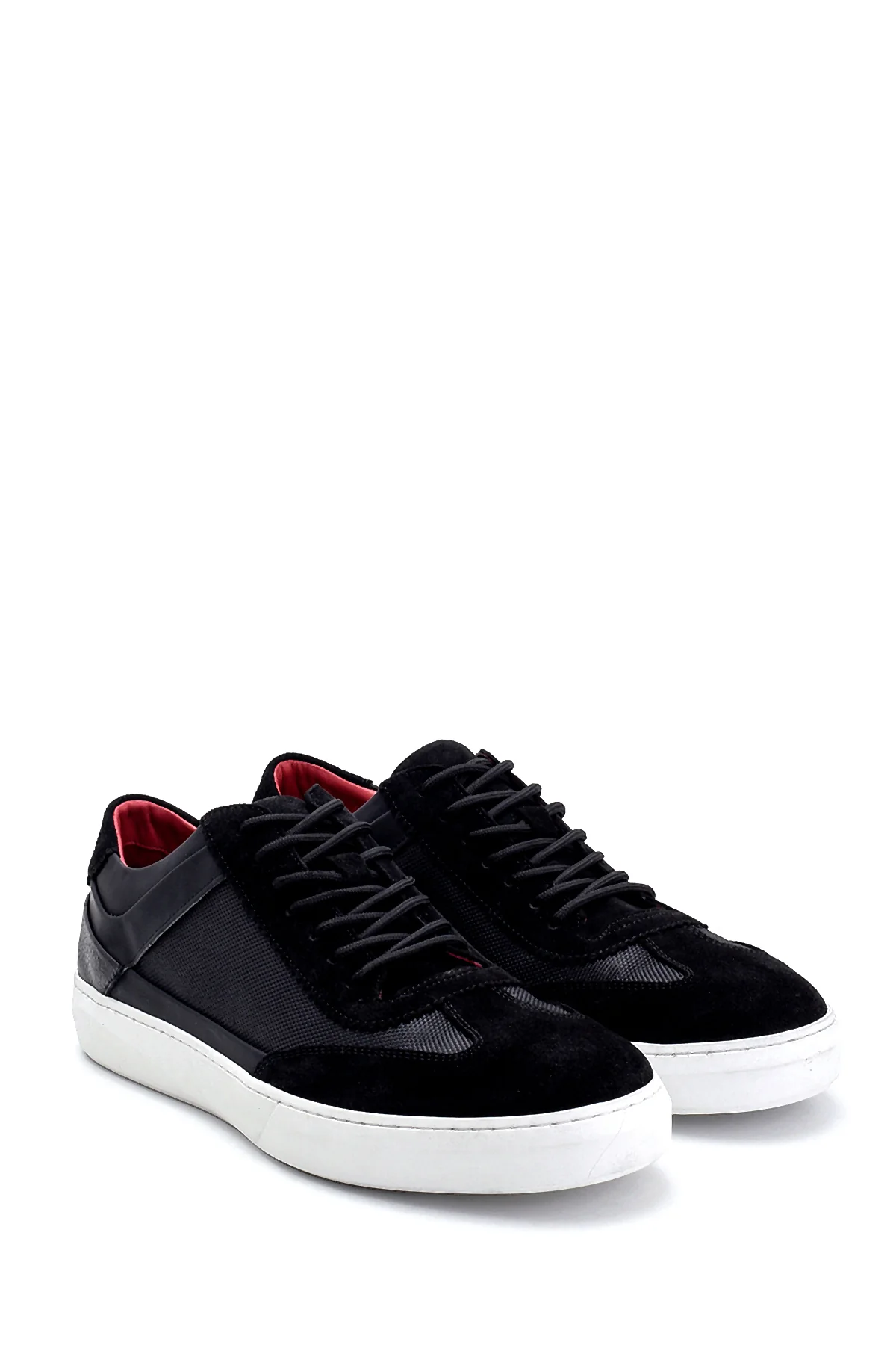 Erkek Süet Detaylı Deri Sneaker - Image 3