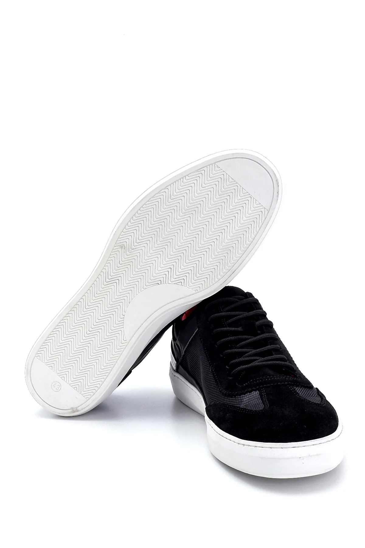 Erkek Süet Detaylı Deri Sneaker - Image 4
