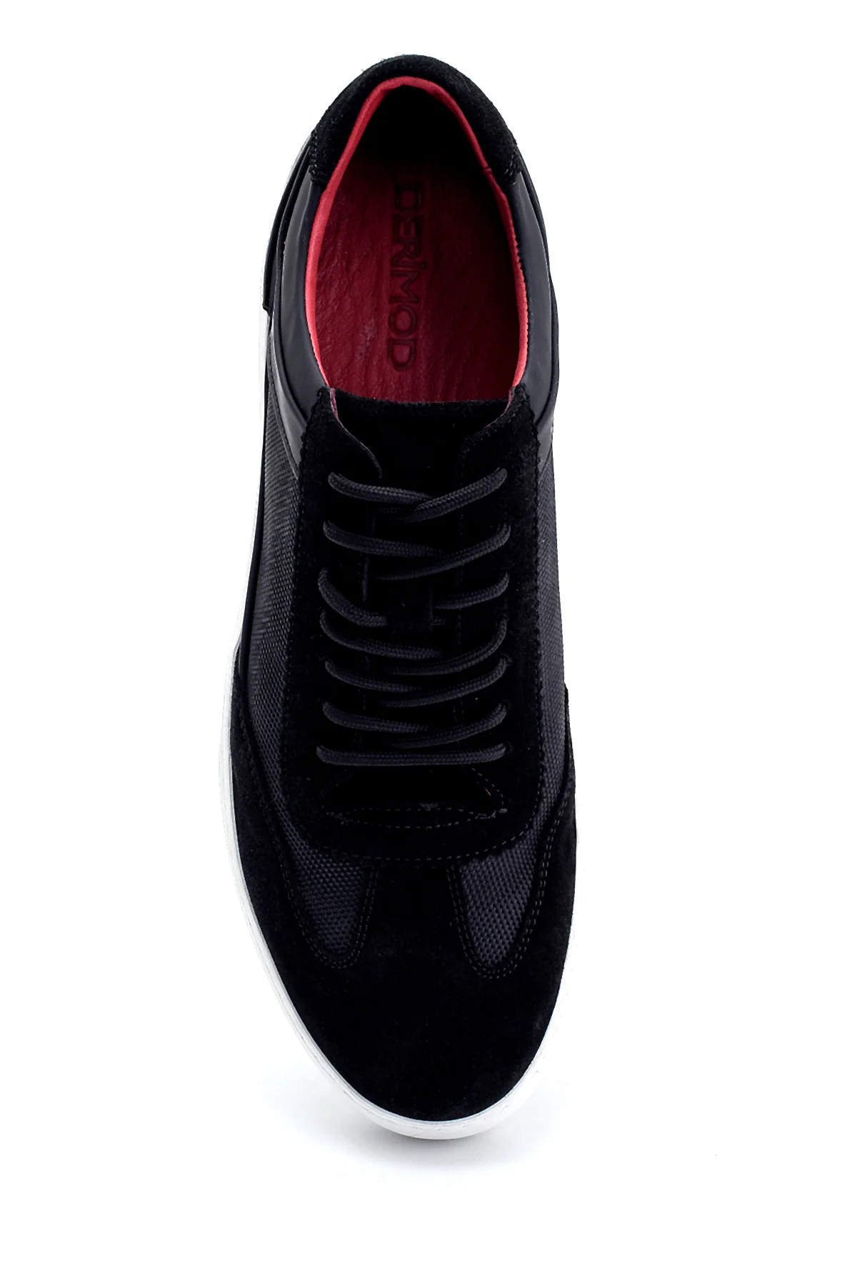 Erkek Süet Detaylı Deri Sneaker - Image 6