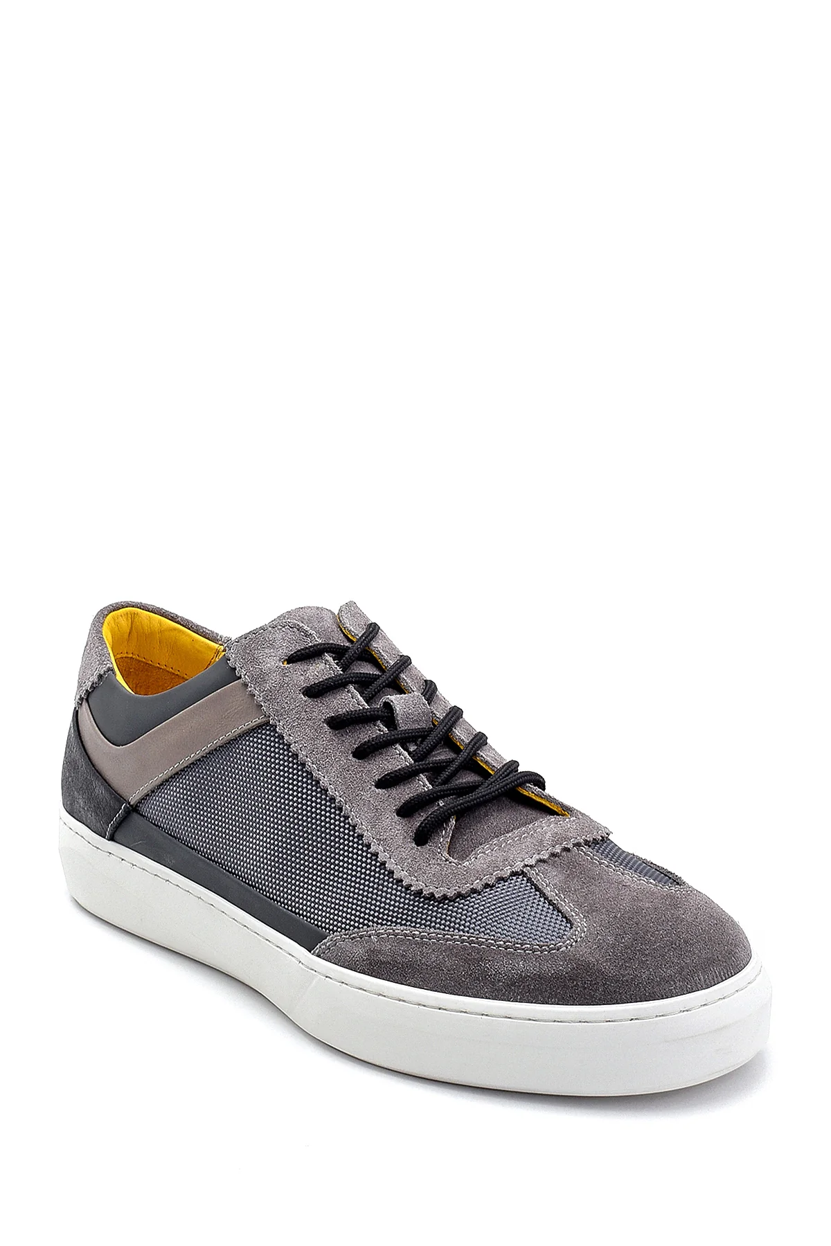 Erkek Süet Detaylı Deri Sneaker - Image 2