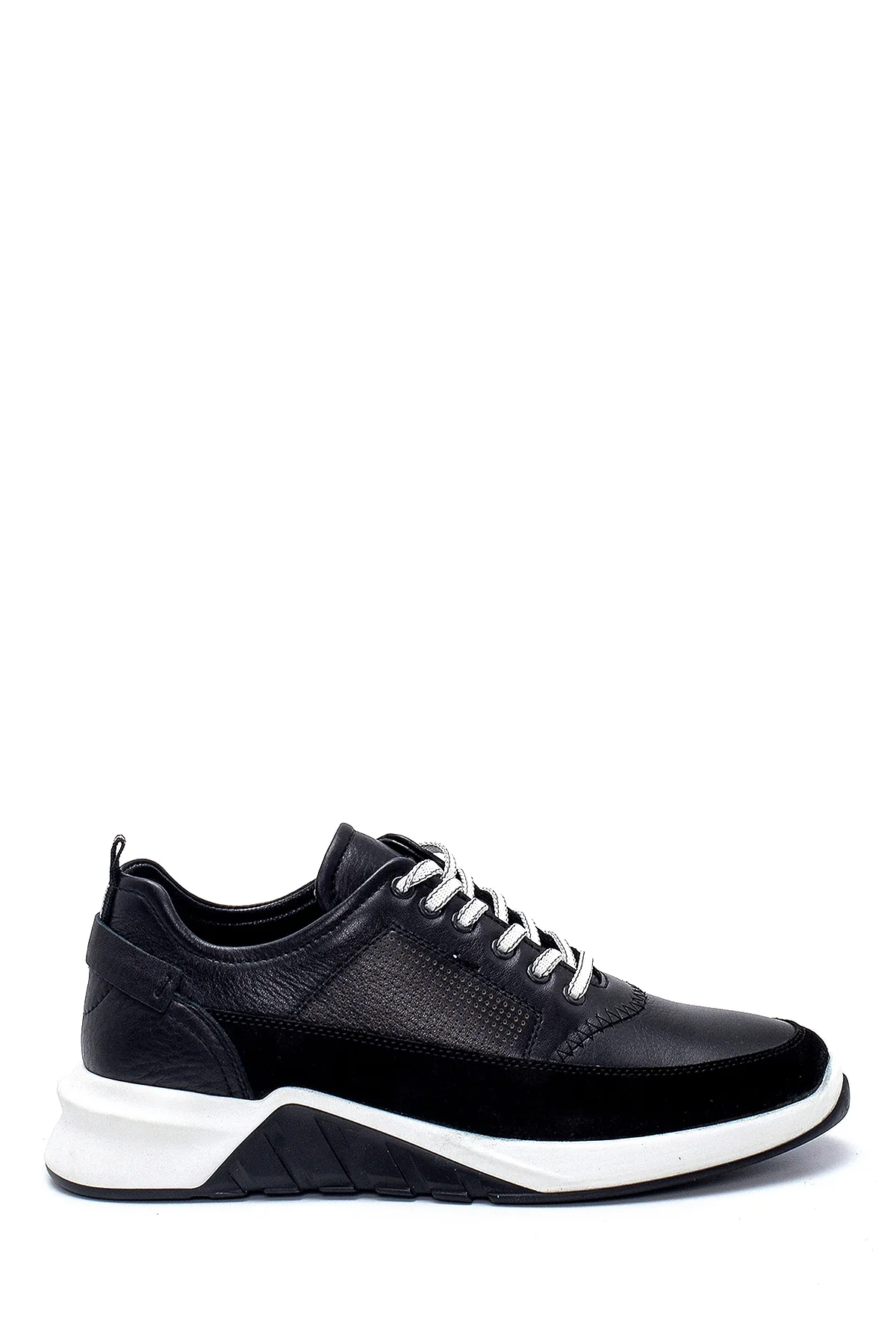 Erkek Süet Detaylı Deri Sneaker - Image 2
