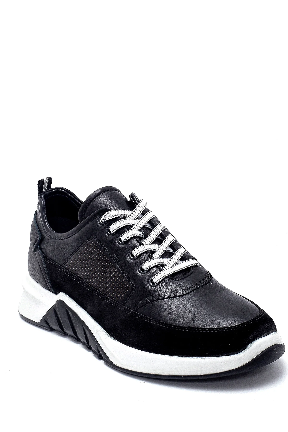 Erkek Süet Detaylı Deri Sneaker - Image 3