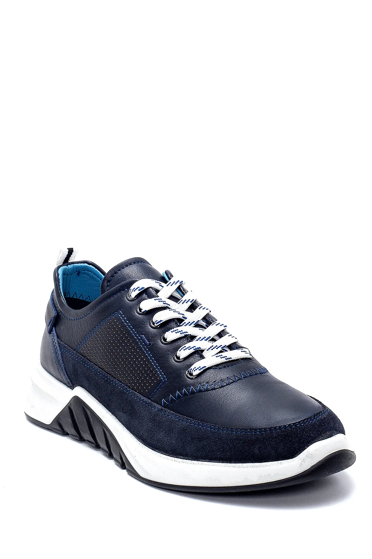 Erkek Süet Detaylı Deri Sneaker - Image 2